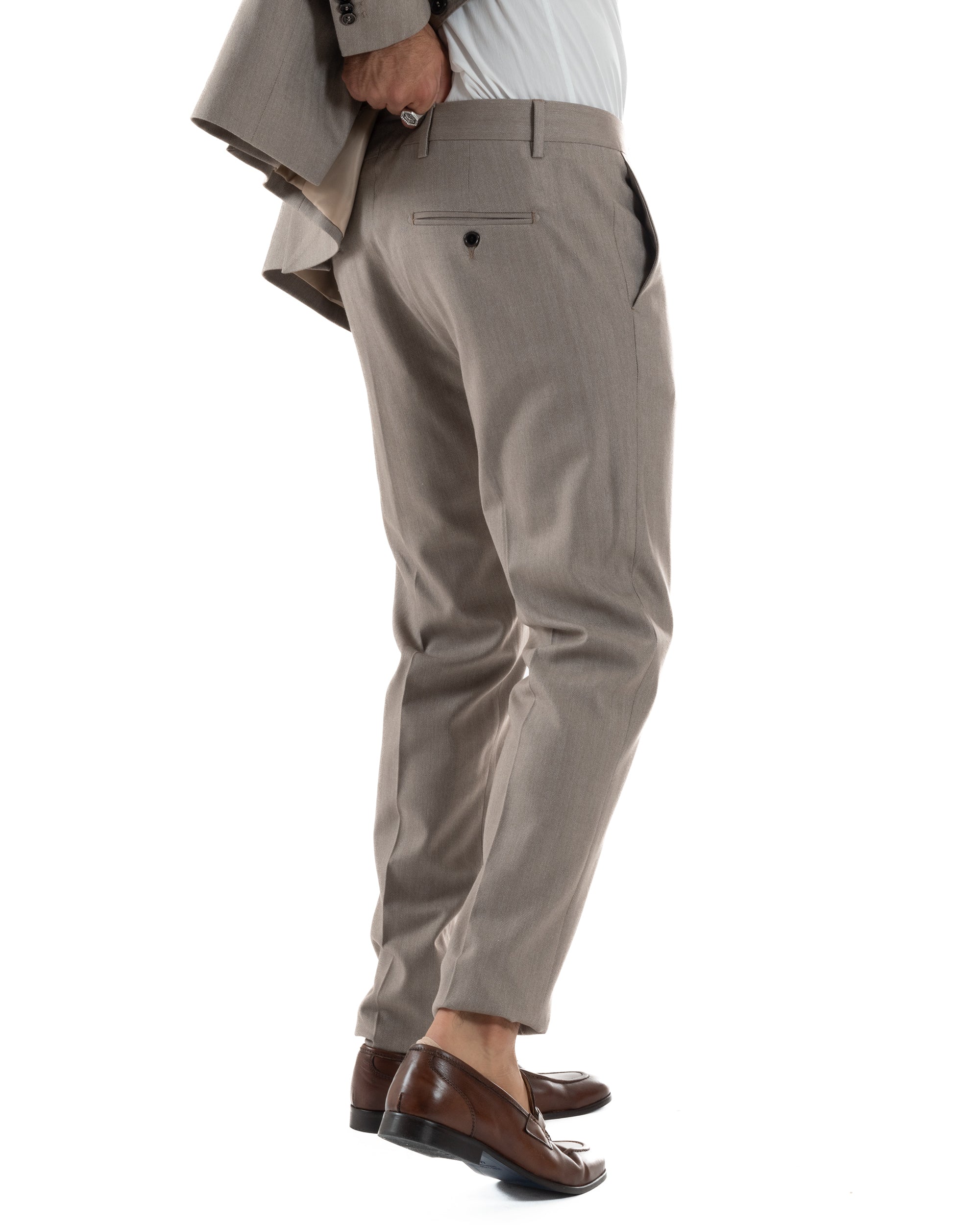 Abito Uomo Monopetto Viscosa Sartoriale Beige Melangiato Over-D OC1F2W5A06