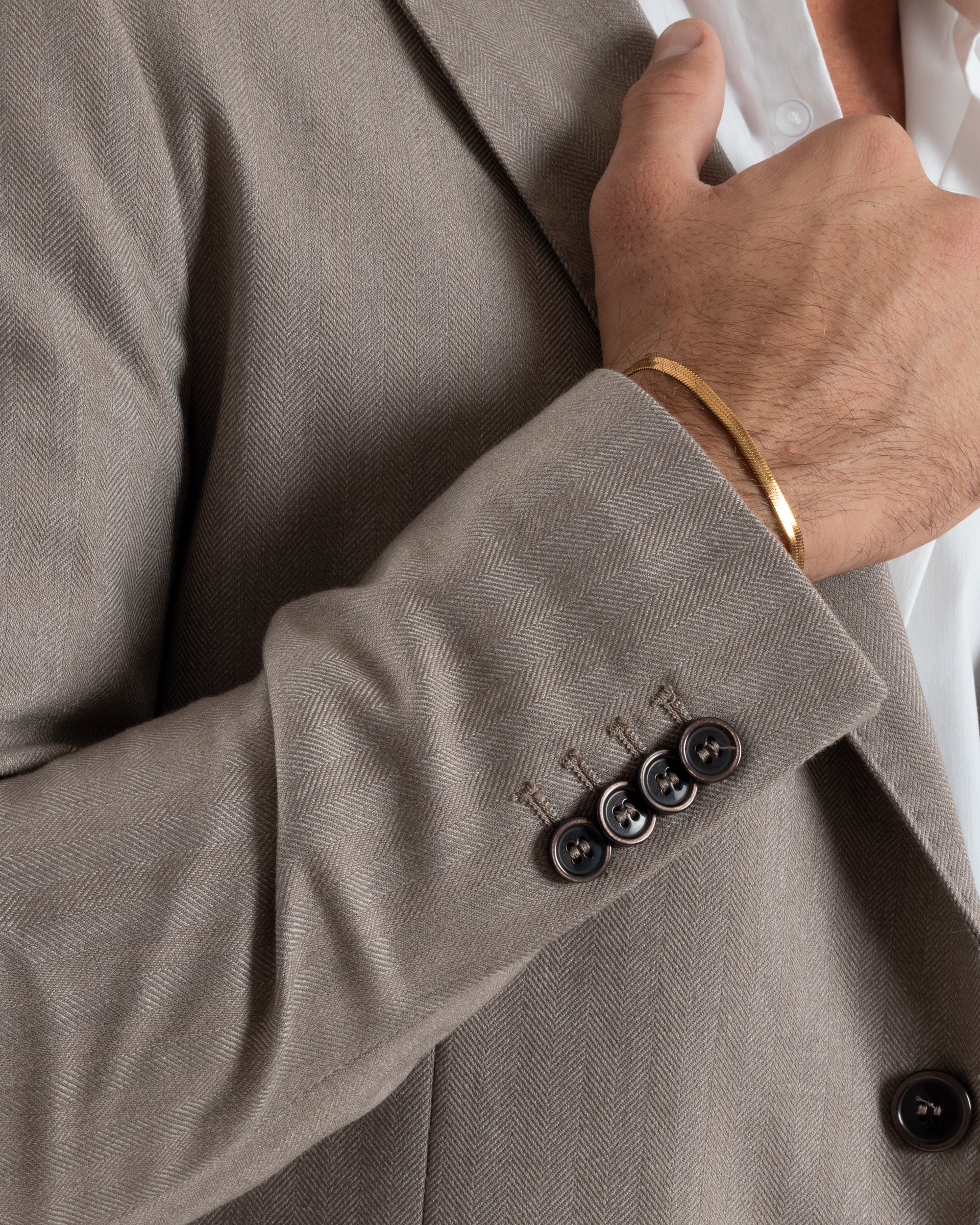 Abito Uomo Monopetto Viscosa Sartoriale Beige Melangiato Over-D OC1F2W5A06