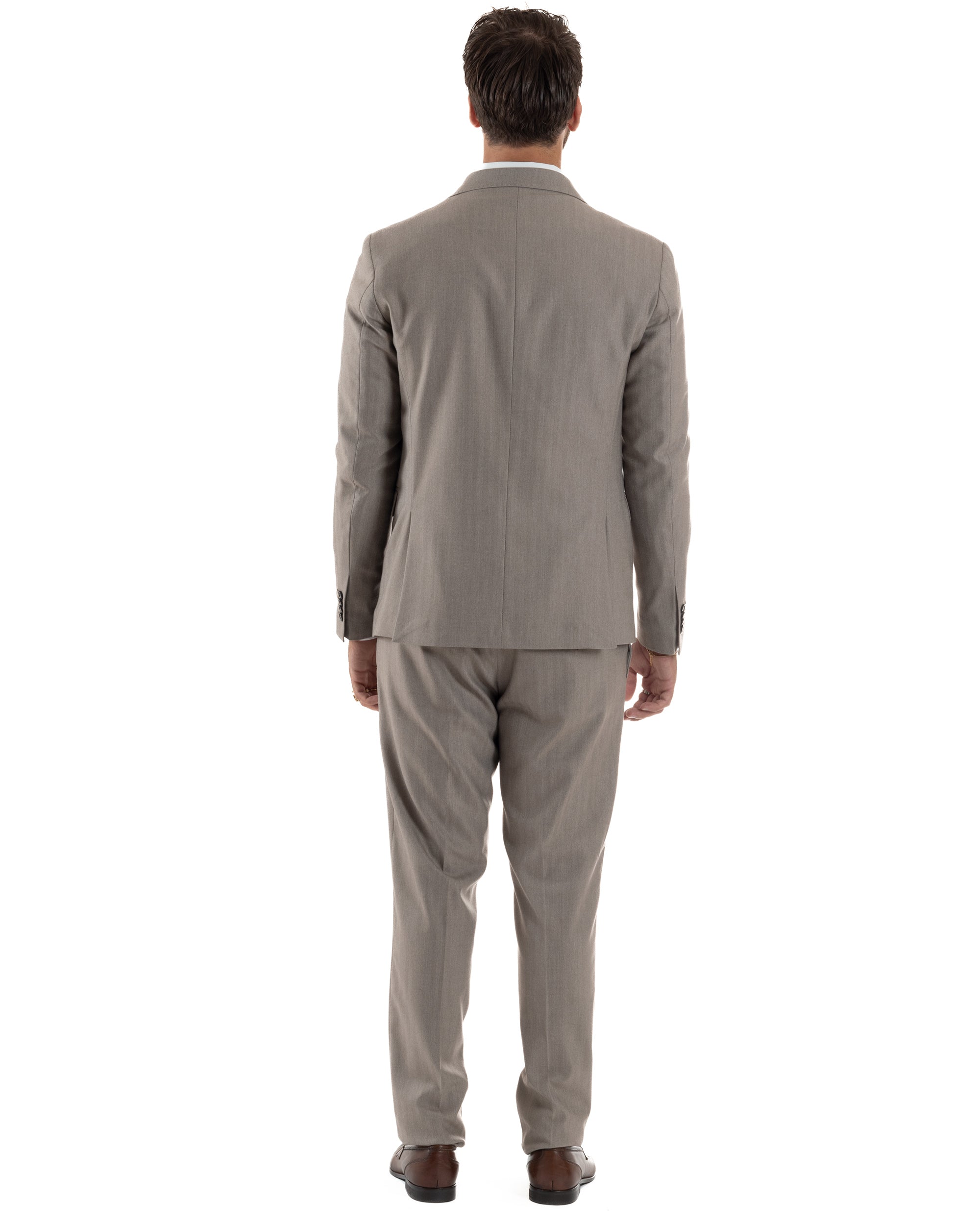 Abito Uomo Monopetto Viscosa Sartoriale Beige Melangiato Over-D OC1F2W5A06