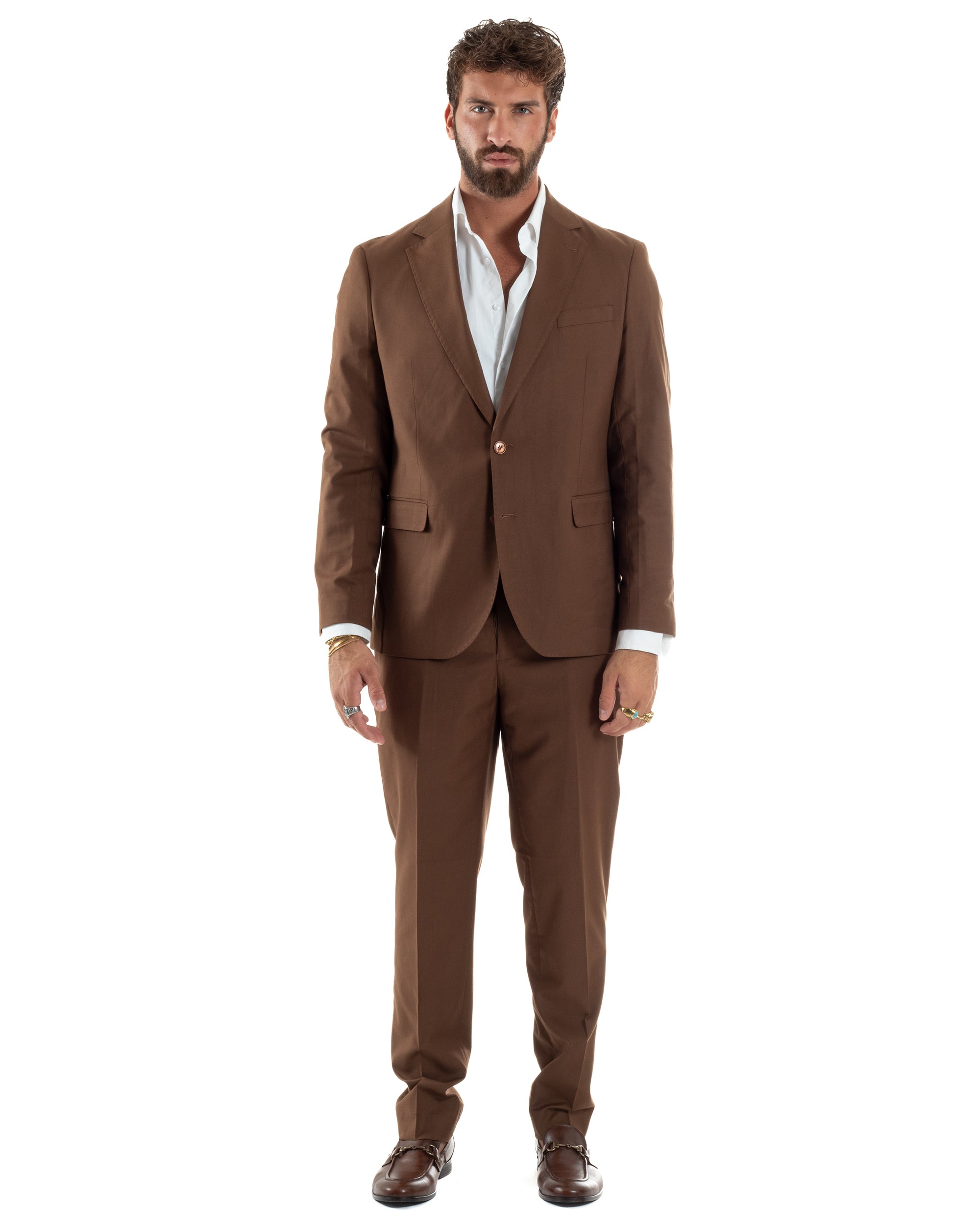 Abito Monopetto Basic Tinta Unita Marrone AE1180A