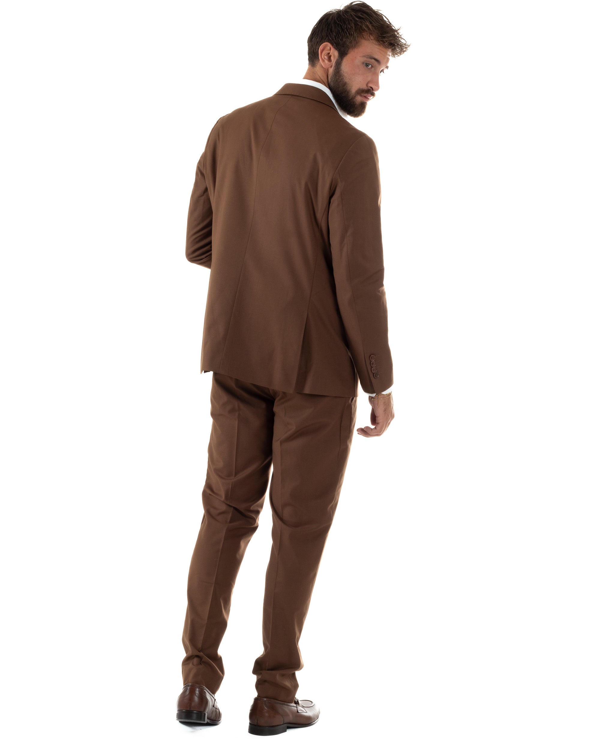 Abito Monopetto Basic Tinta Unita Marrone AE1180A