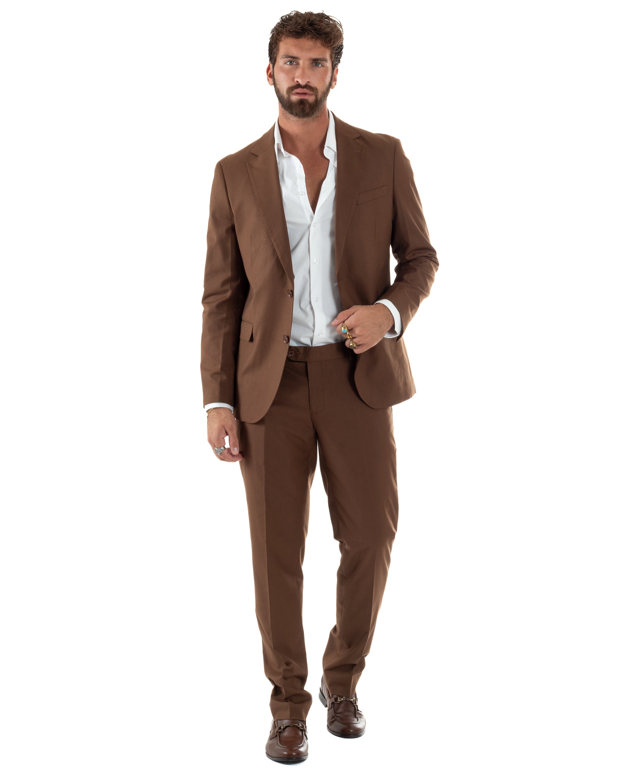 Abito Monopetto Basic Tinta Unita Marrone AE1180A