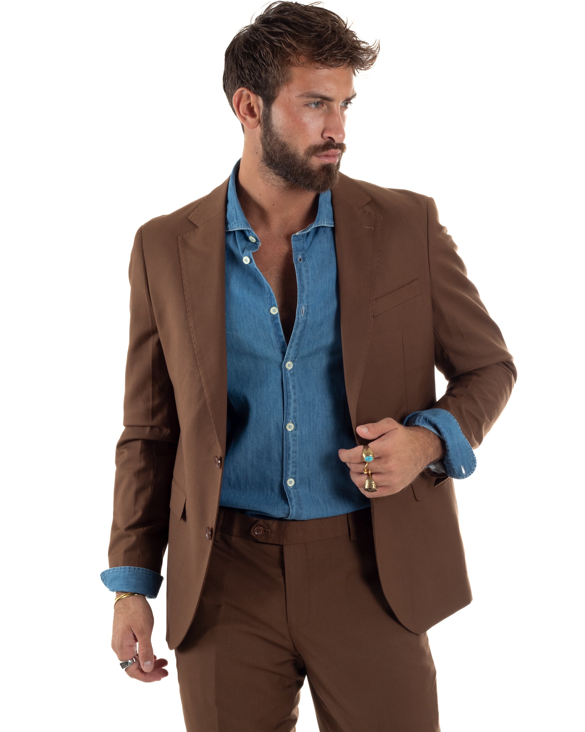 Abito Monopetto Basic Tinta Unita Marrone AE1180A