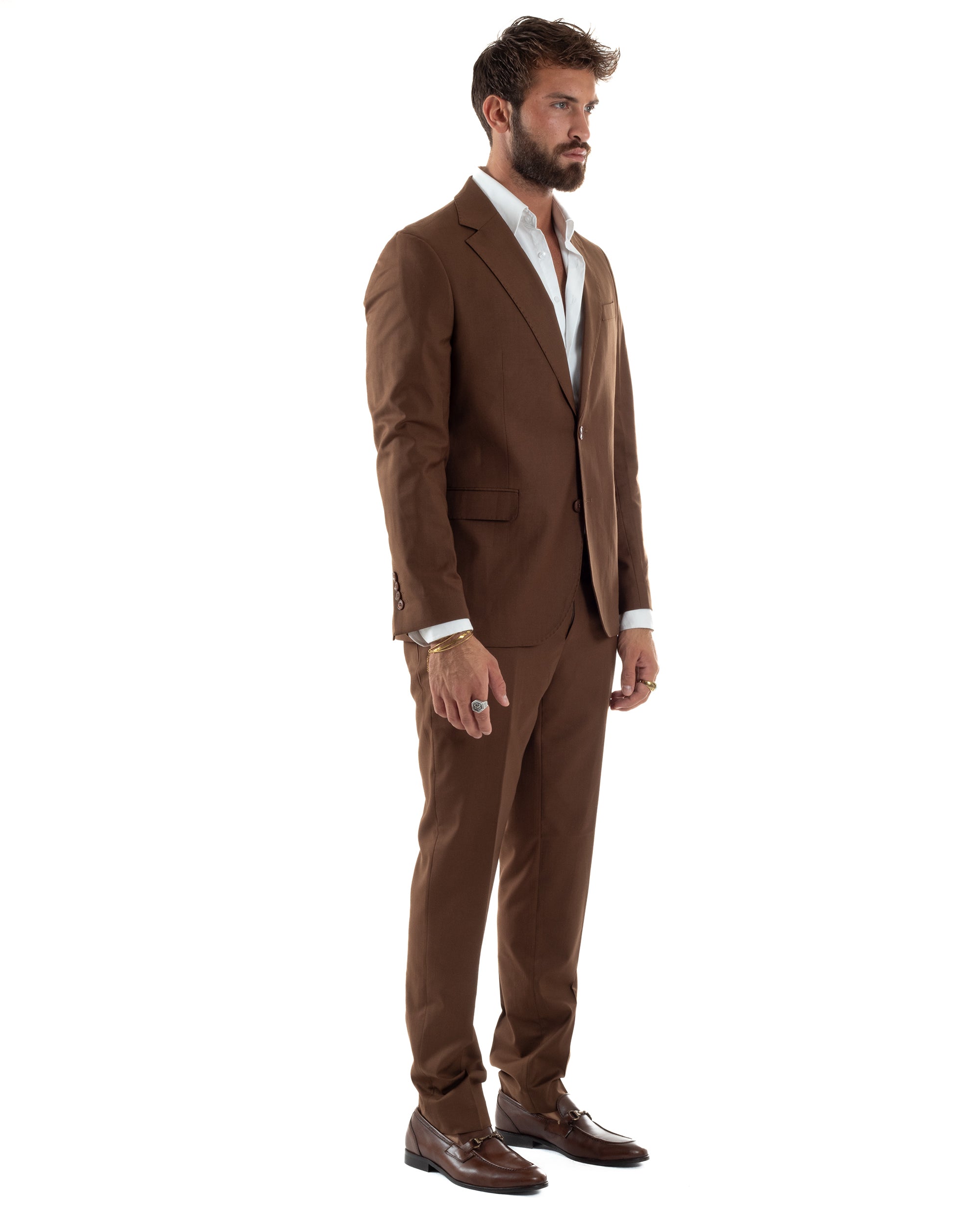 Abito Monopetto Basic Tinta Unita Marrone AE1180A