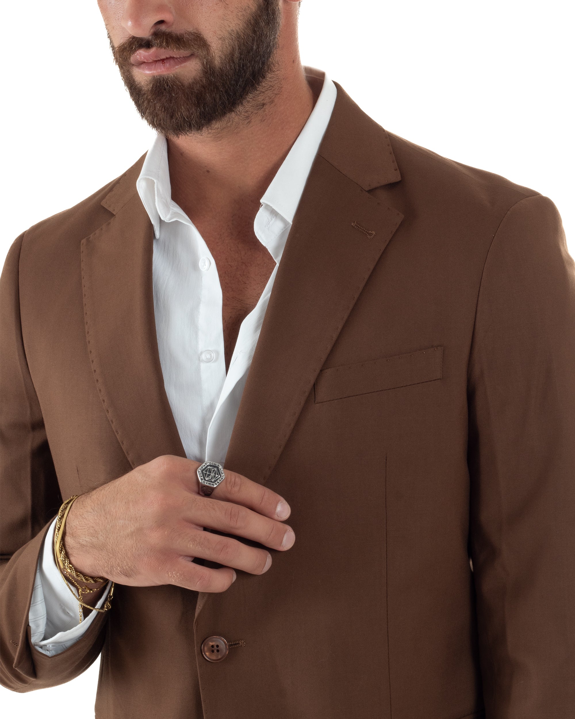 Abito Monopetto Basic Tinta Unita Marrone AE1180A