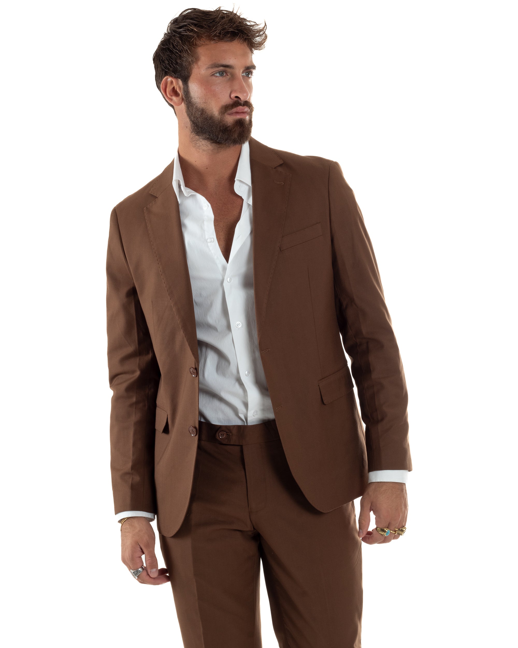 Abito Monopetto Basic Tinta Unita Marrone AE1180A