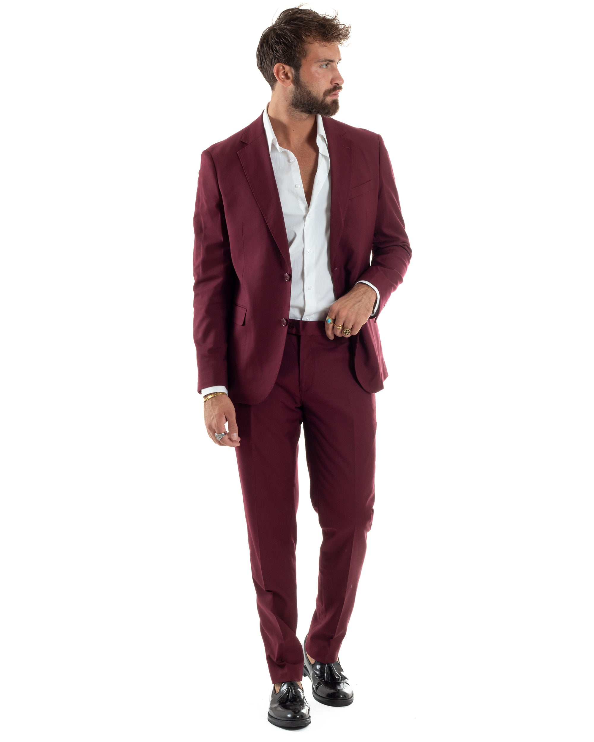 Abito Monopetto Basic Tinta Unita Bordeaux AE1181A