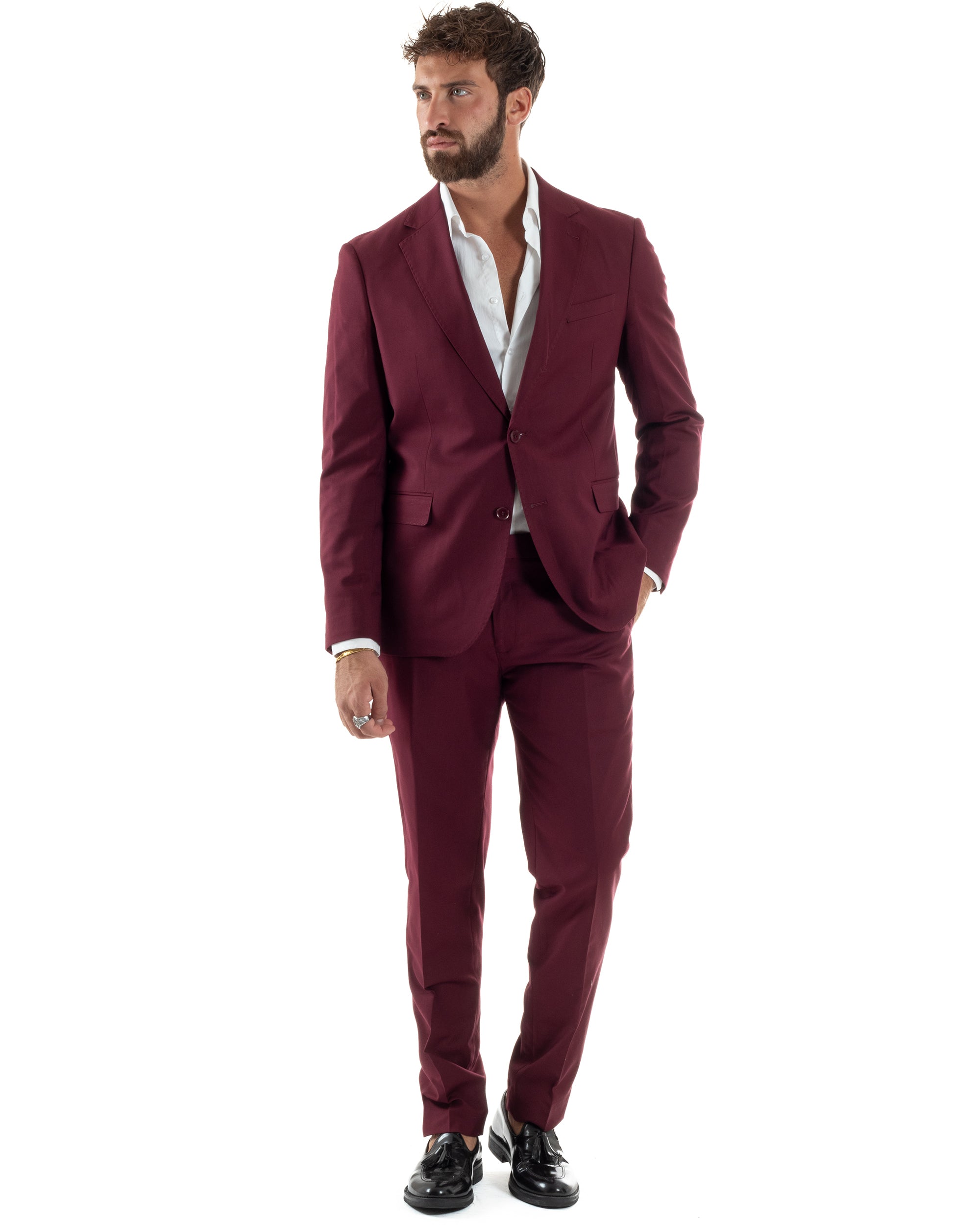 Abito Monopetto Basic Tinta Unita Bordeaux AE1181A