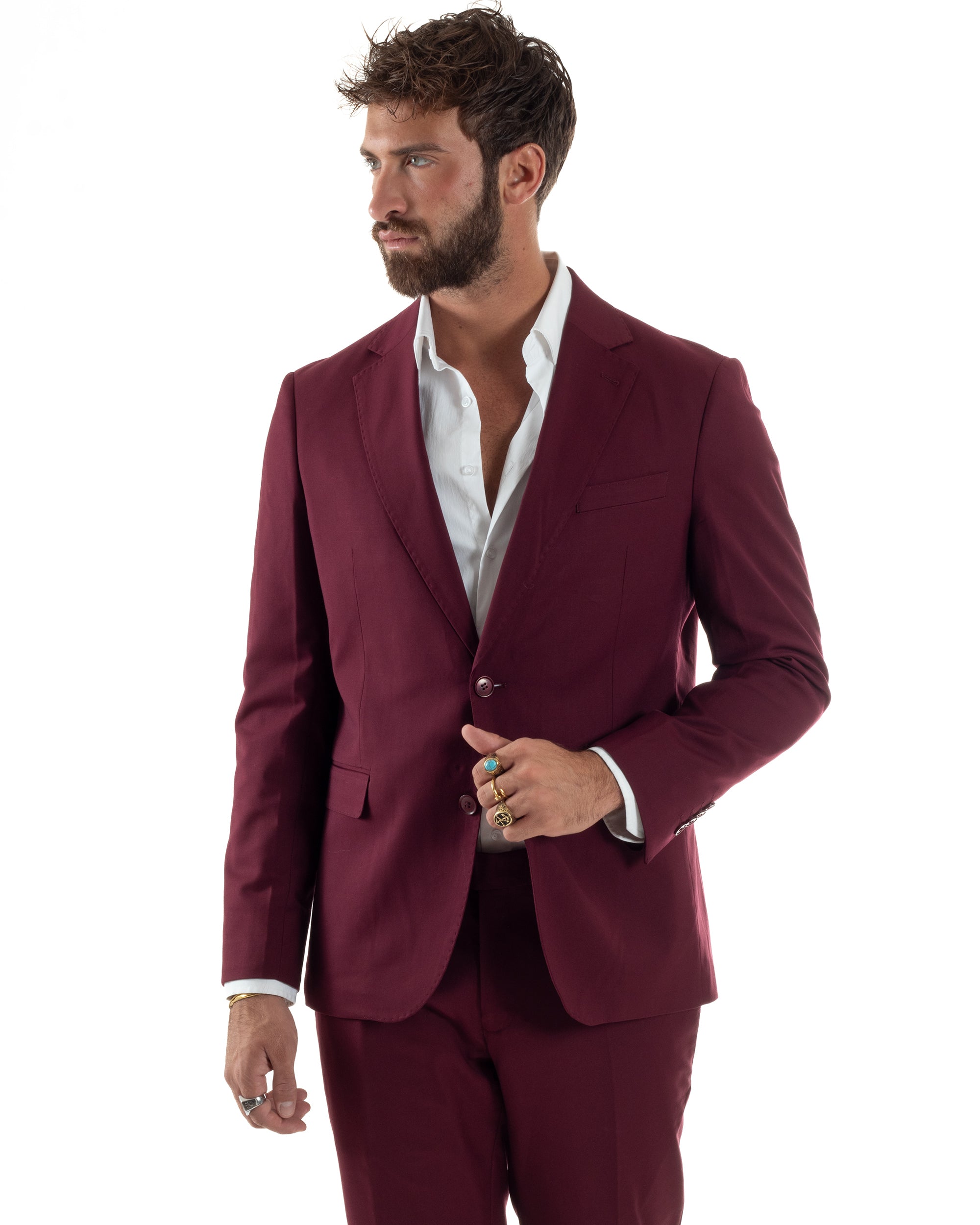 Abito Monopetto Basic Tinta Unita Bordeaux AE1181A