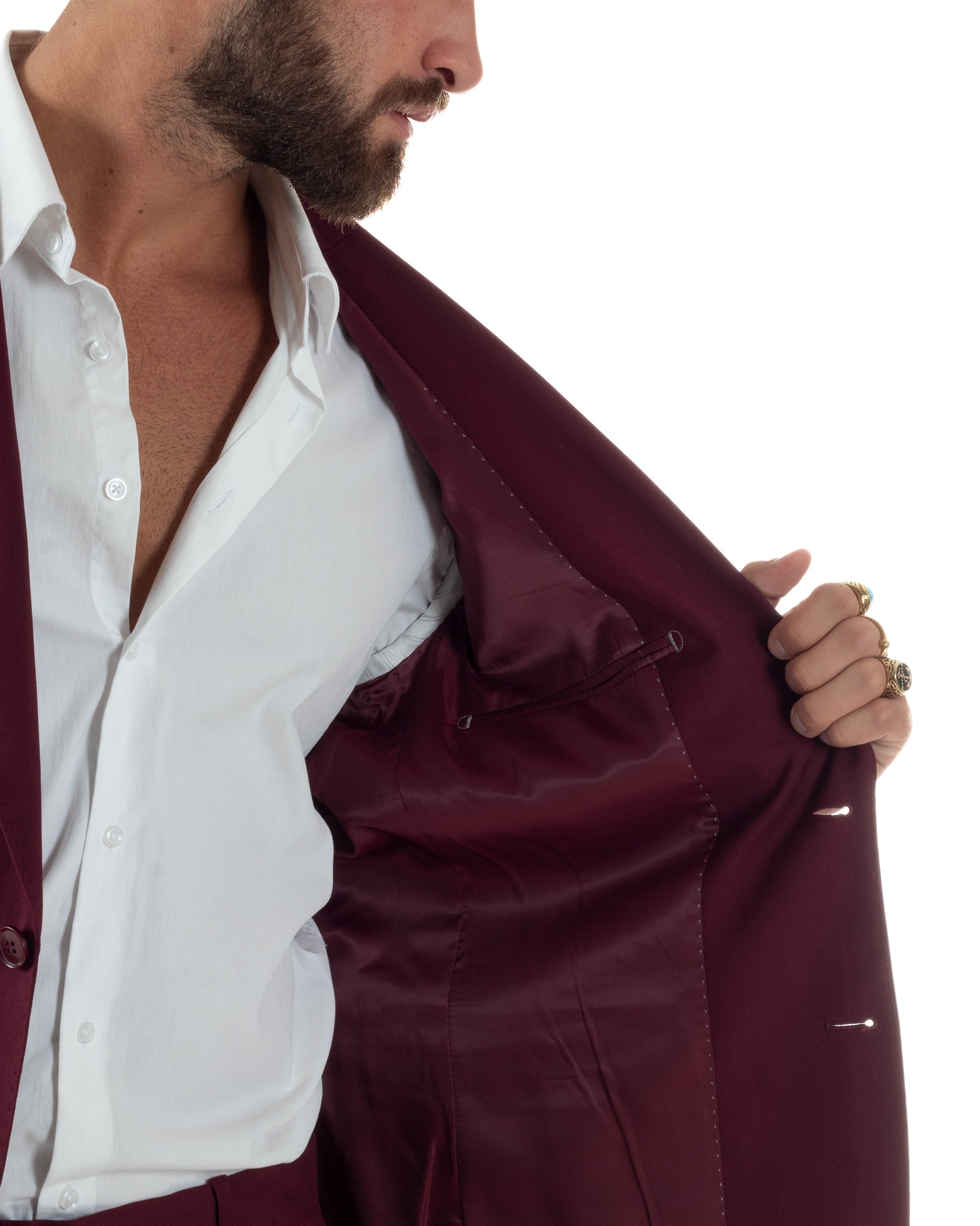 Abito Monopetto Basic Tinta Unita Bordeaux AE1181A