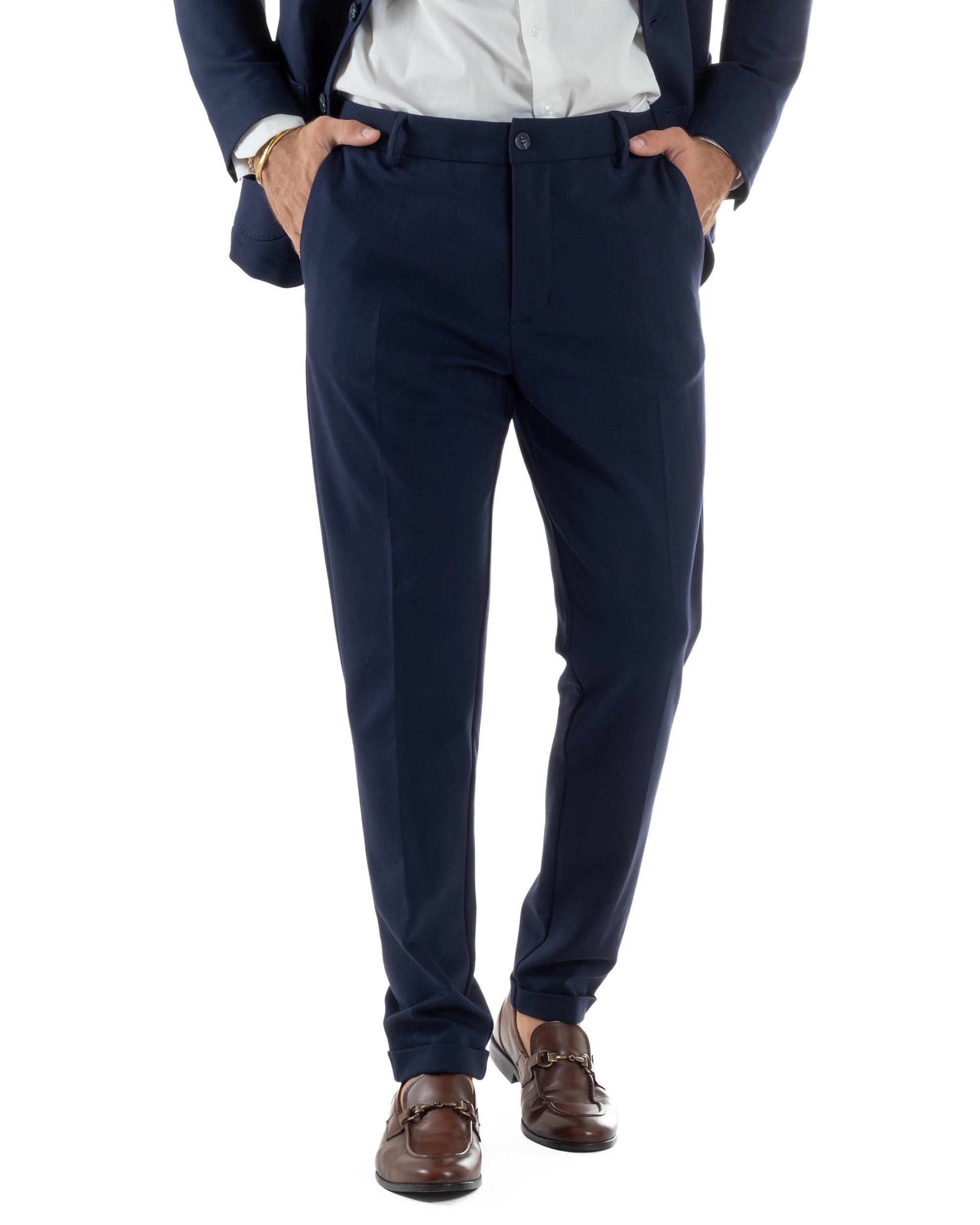 Abito Uomo Monopetto Viscosa Sartoriale Tinta Unita Blu Over-D OC1F2W5G01