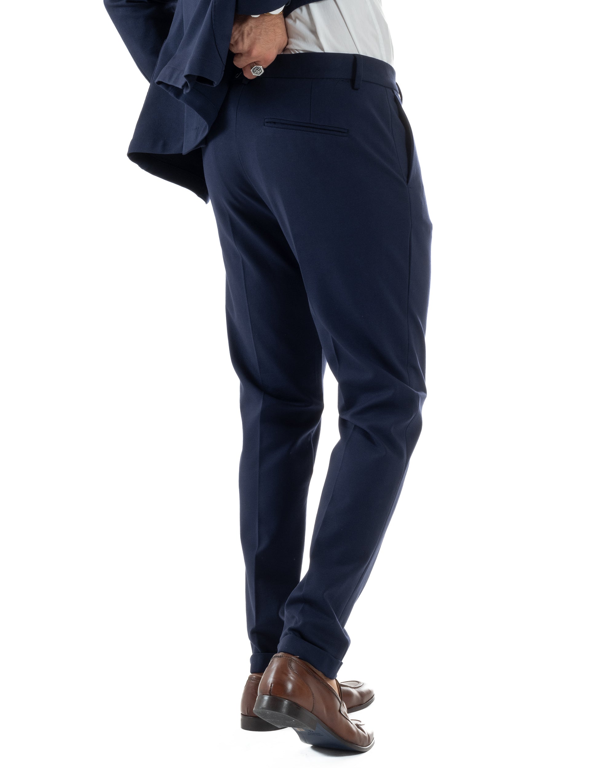 Abito Uomo Monopetto Viscosa Sartoriale Tinta Unita Blu Over-D OC1F2W5G01