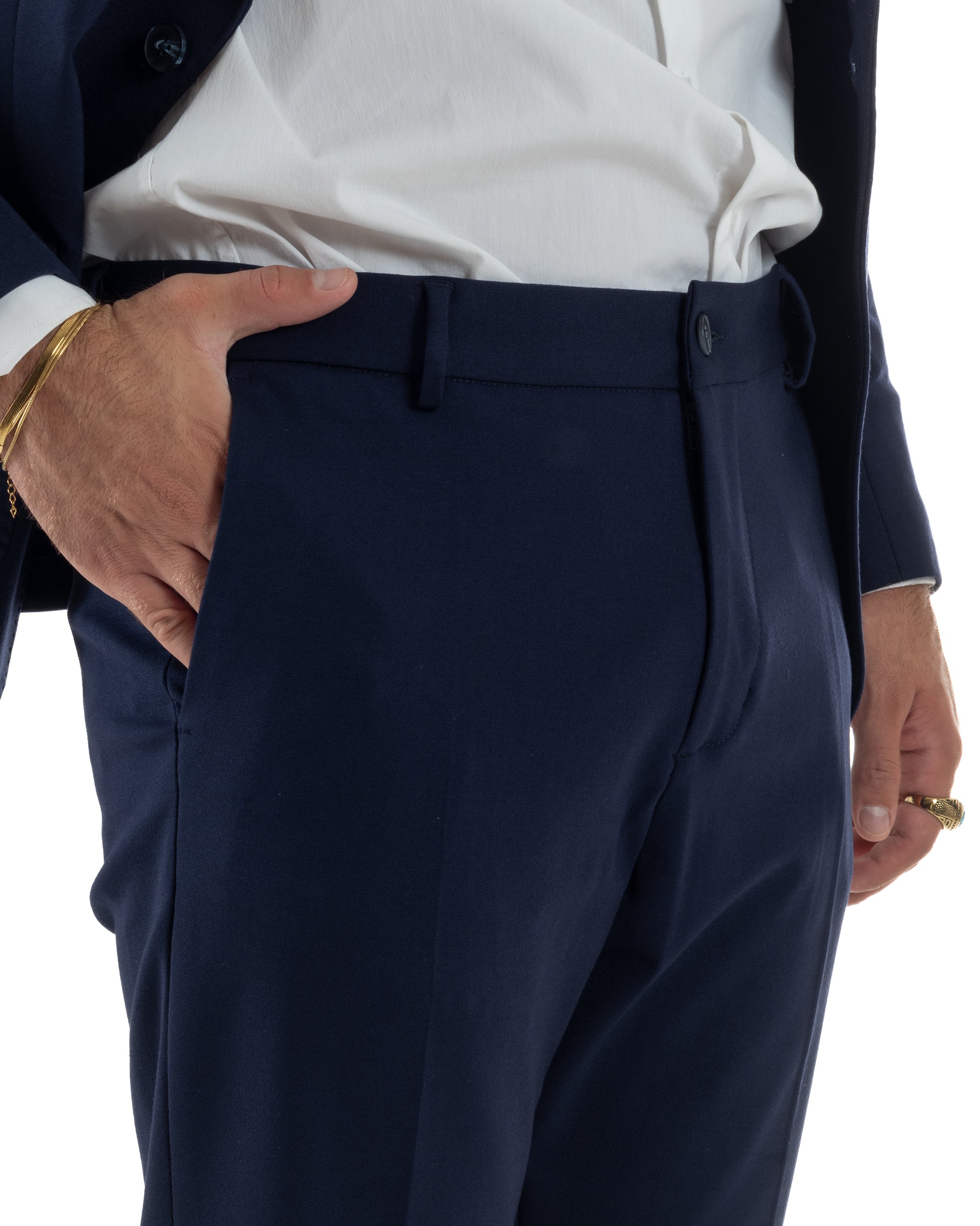 Abito Uomo Monopetto Viscosa Sartoriale Tinta Unita Blu Over-D OC1F2W5G01