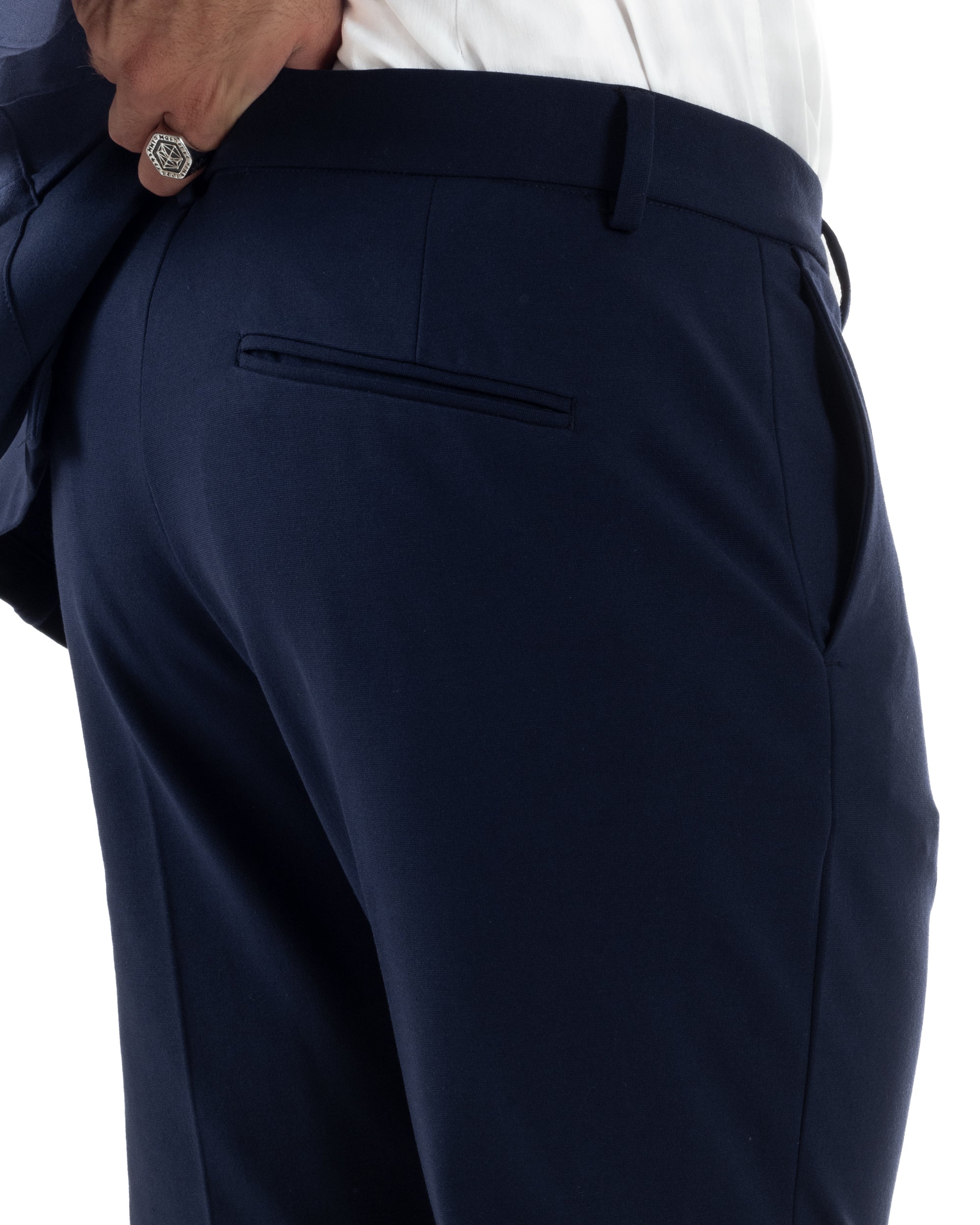 Abito Uomo Monopetto Viscosa Sartoriale Tinta Unita Blu Over-D OC1F2W5G01