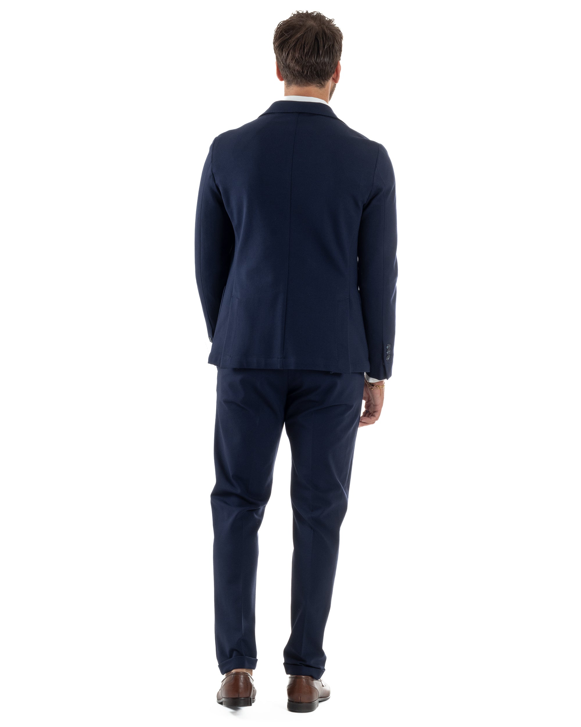 Abito Uomo Monopetto Viscosa Sartoriale Tinta Unita Blu Over-D OC1F2W5G01