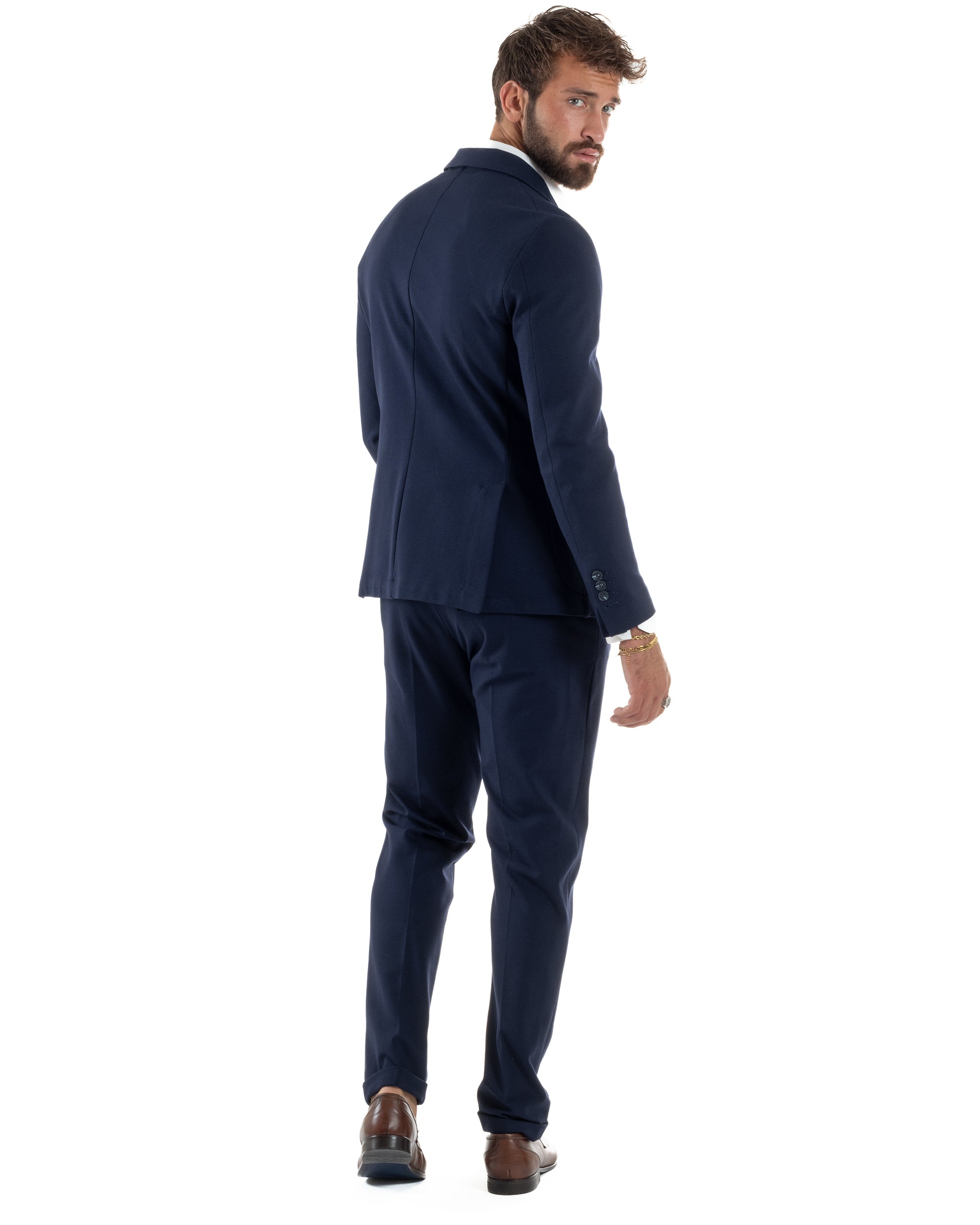 Abito Uomo Monopetto Viscosa Sartoriale Tinta Unita Blu Over-D OC1F2W5G01