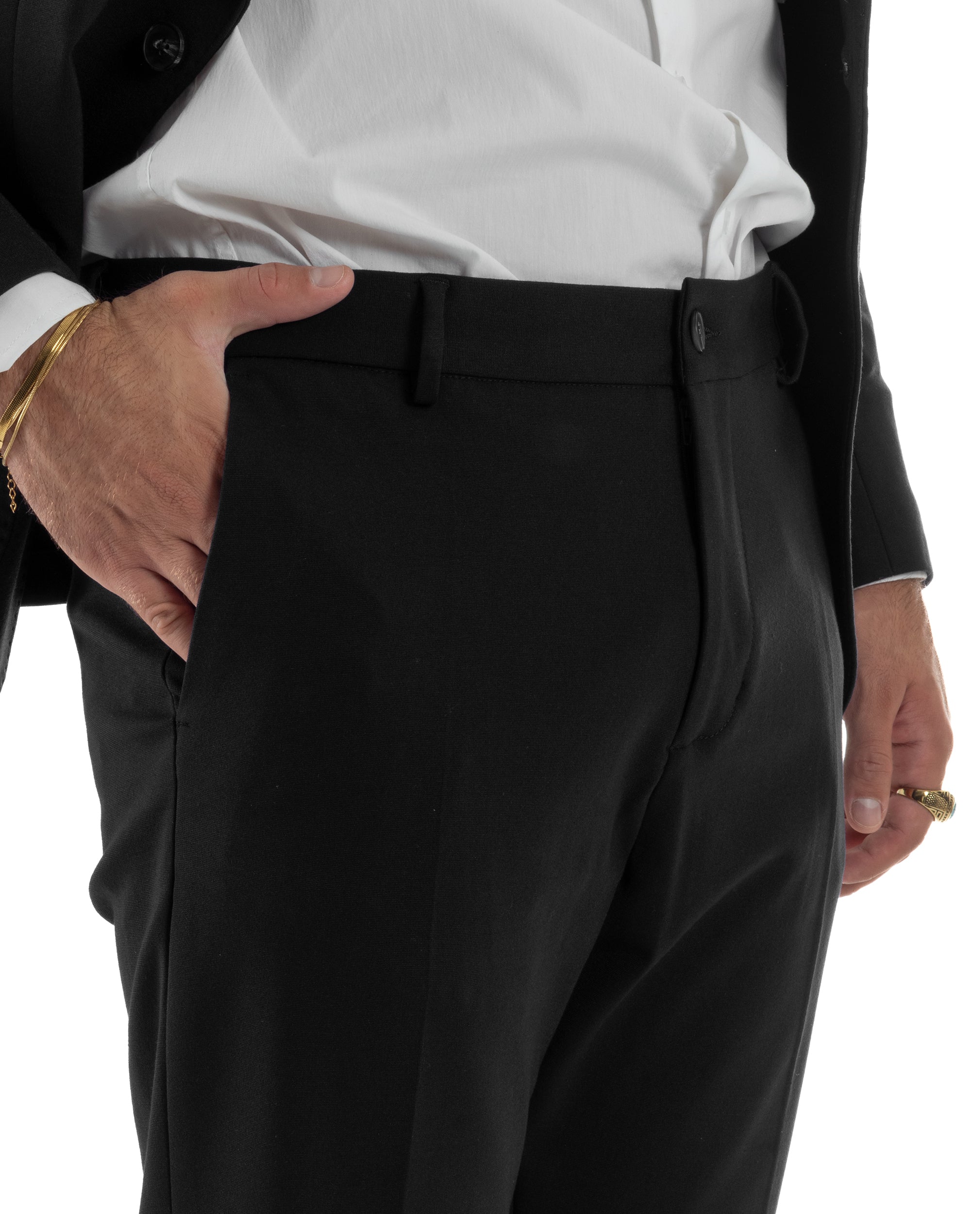 Abito Uomo Monopetto Viscosa Sartoriale Tinta Unita Nero Over-D OC1F2W5G01