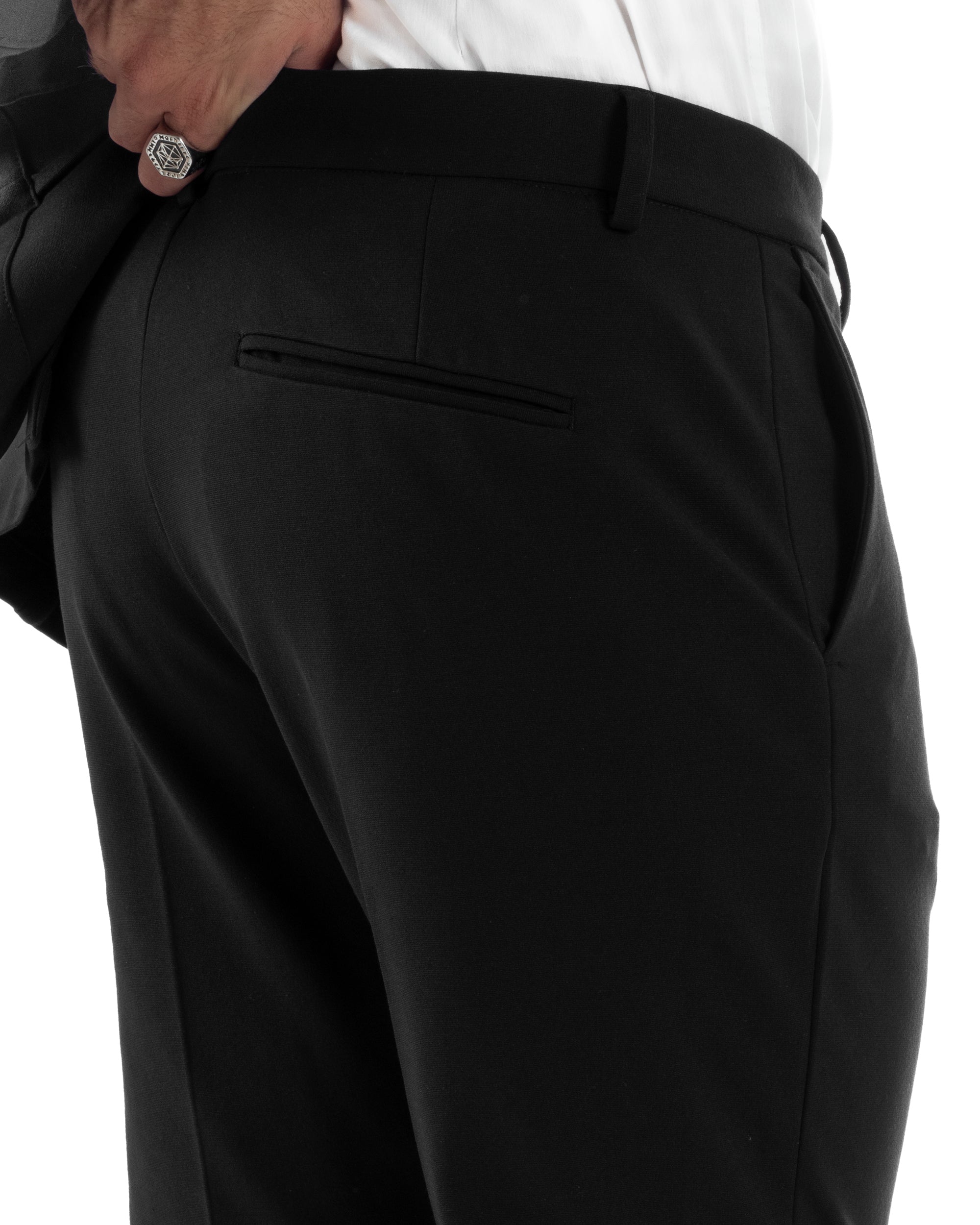 Abito Uomo Monopetto Viscosa Sartoriale Tinta Unita Nero Over-D OC1F2W5G01