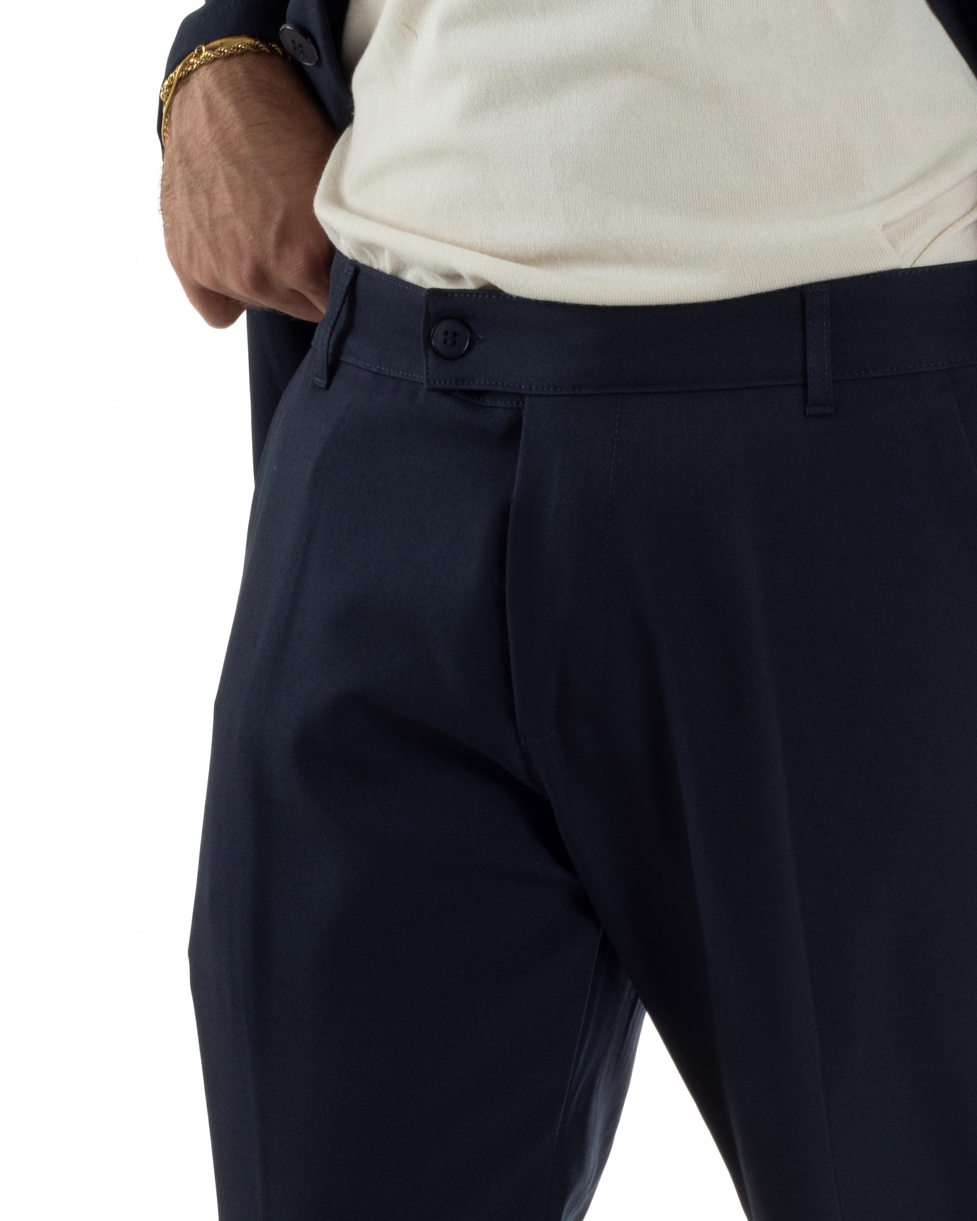 Abito Uomo Monopetto Coreano Coordinato Viscosa Blu AE1188A