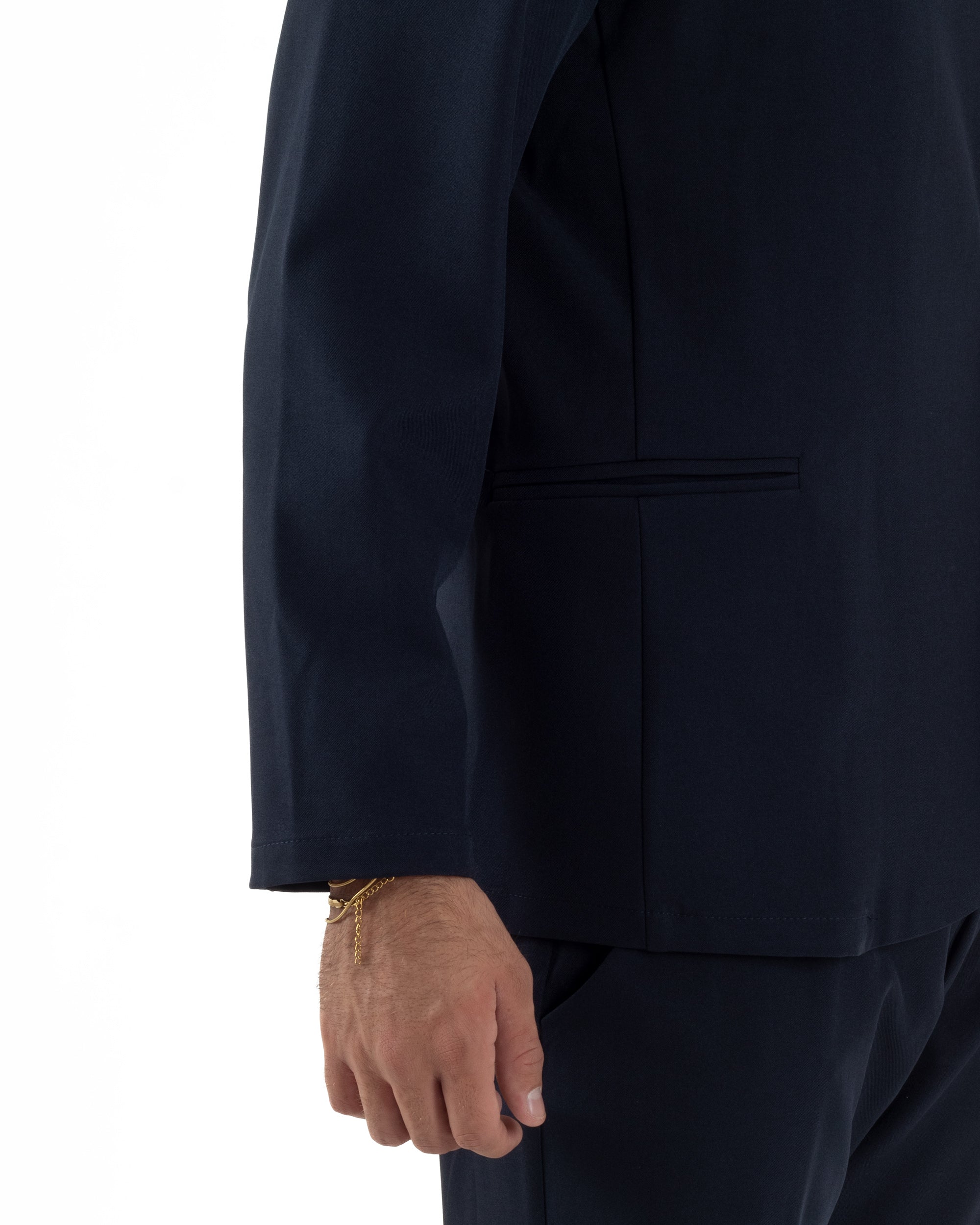 Abito Uomo Monopetto Coreano Coordinato Viscosa Blu AE1188A