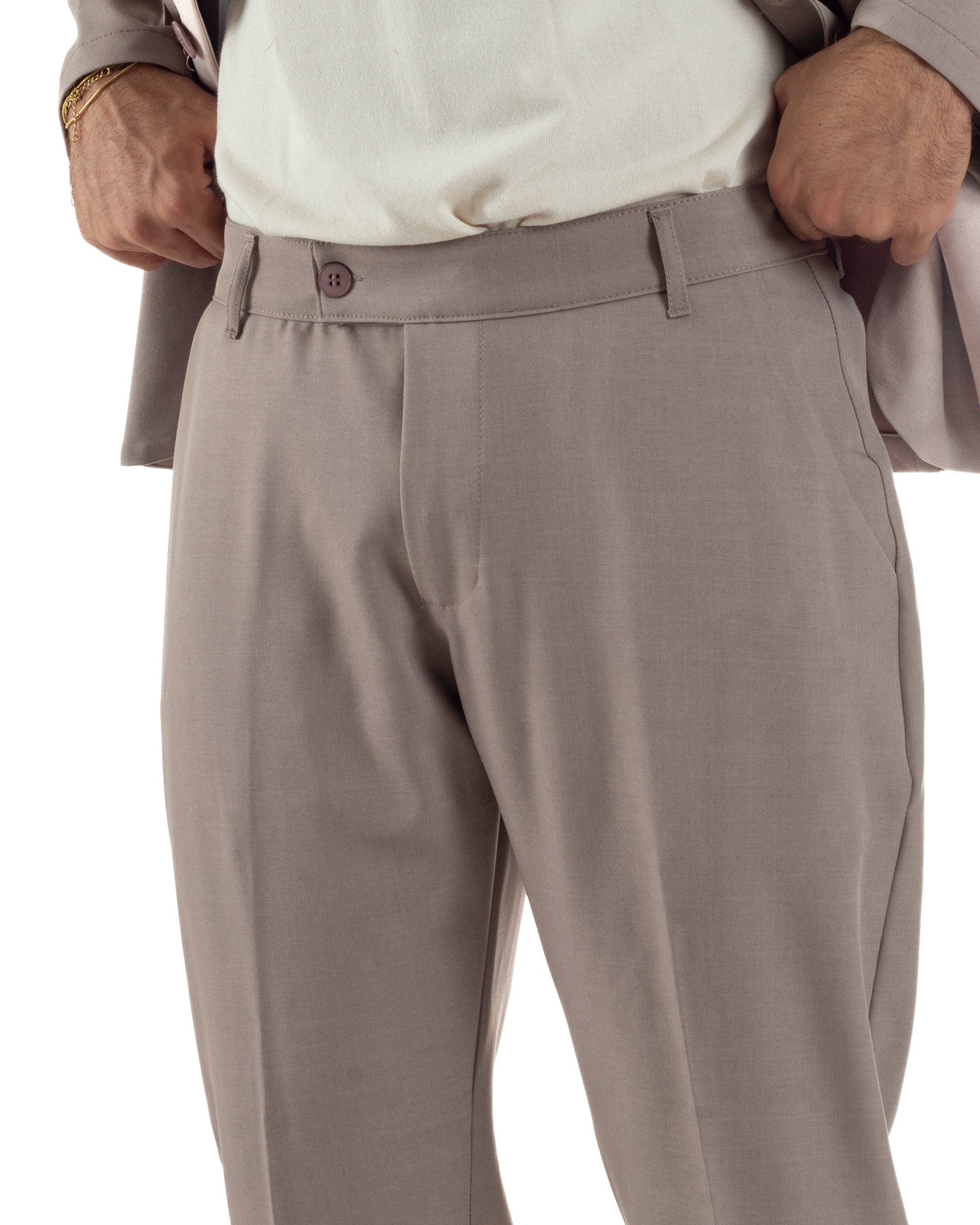 Abito Uomo Monopetto Coreano Coordinato Viscosa Beige AE1189A