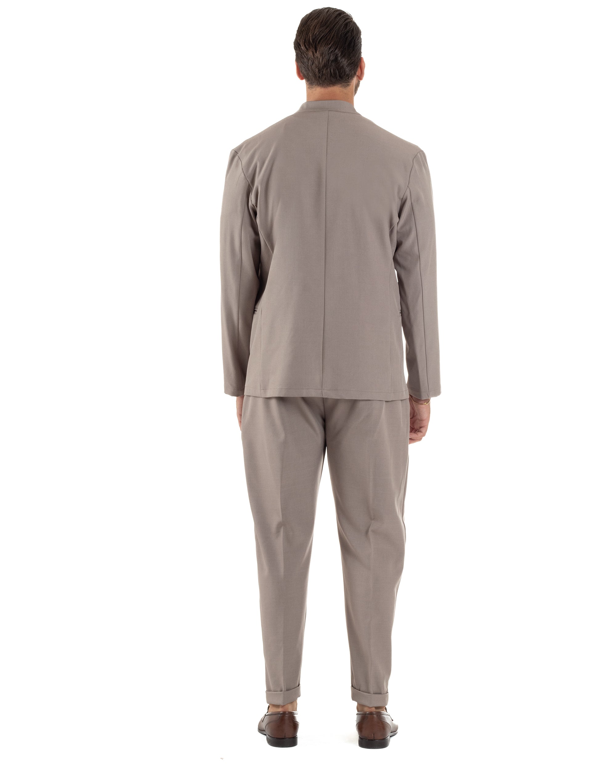 Abito Uomo Monopetto Coreano Coordinato Viscosa Beige AE1189A