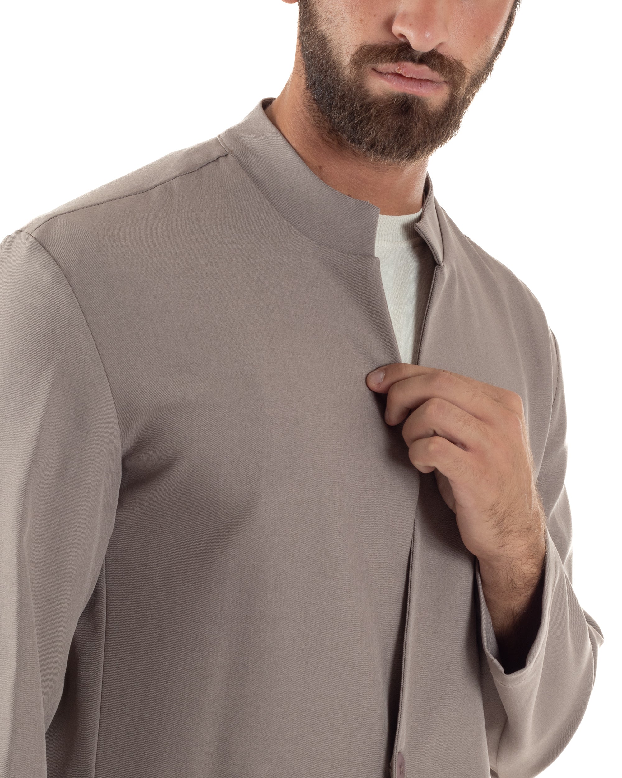 Abito Uomo Monopetto Coreano Coordinato Viscosa Beige AE1189A