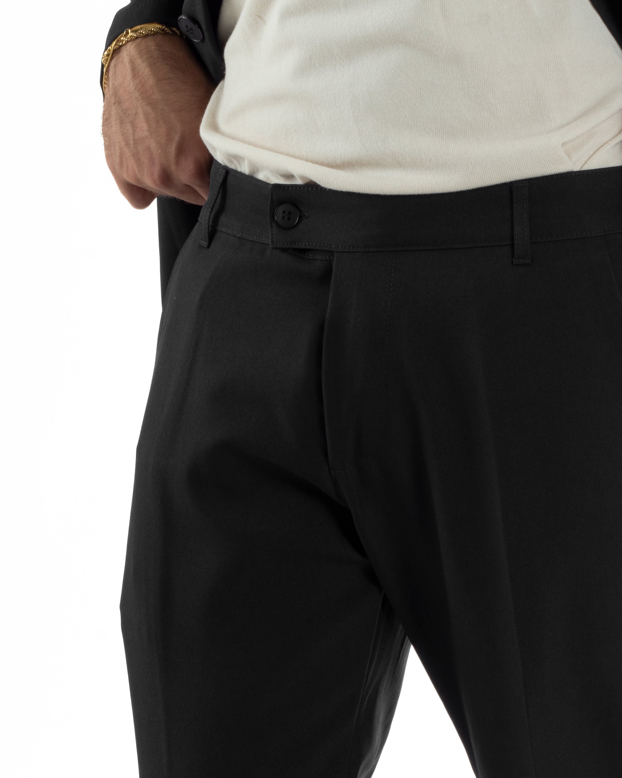 Abito Uomo Monopetto Coreano Coordinato Viscosa Nero AE1190A