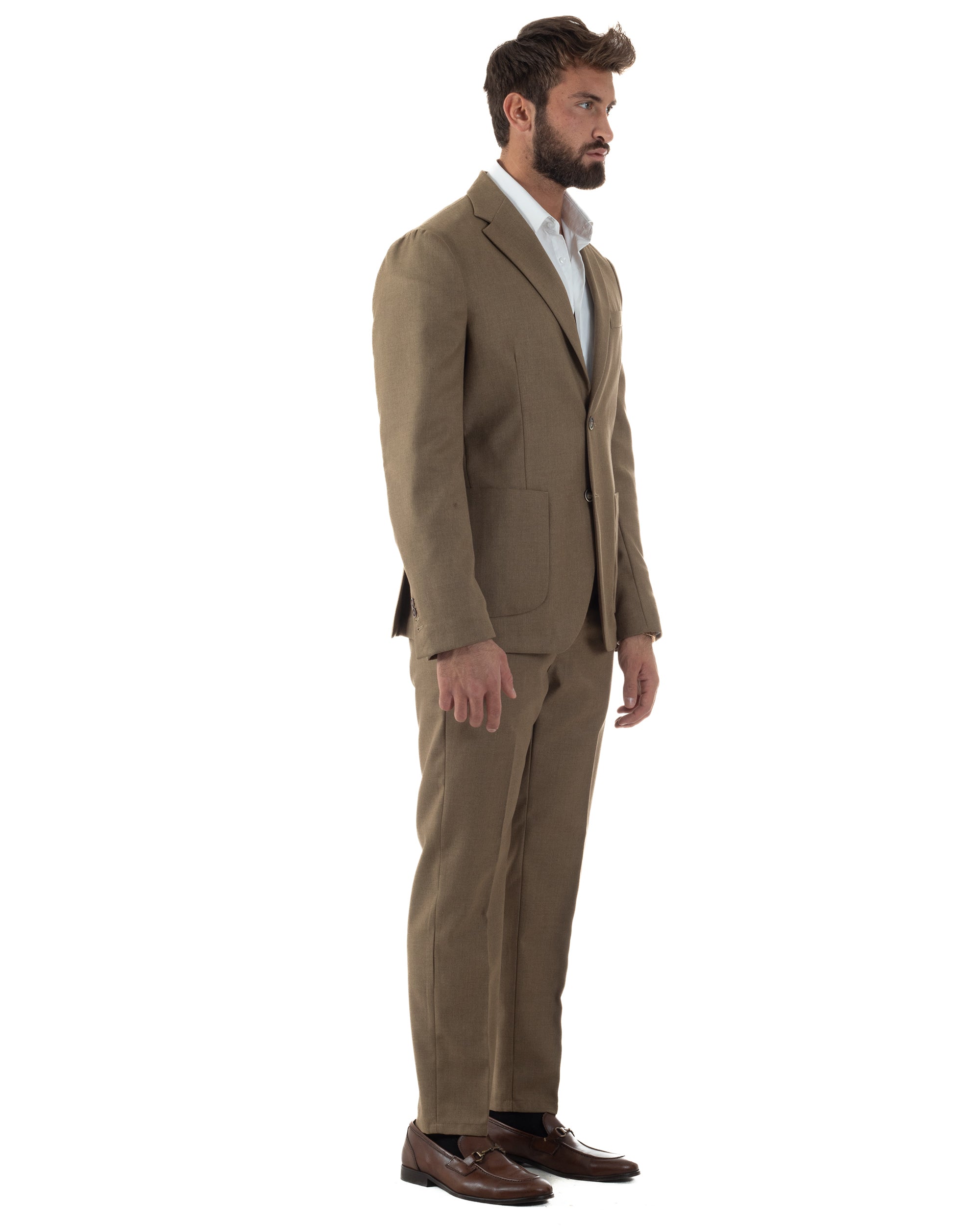 Abito Uomo Monopetto Lana Classico Sartoriale Camel AE1197A
