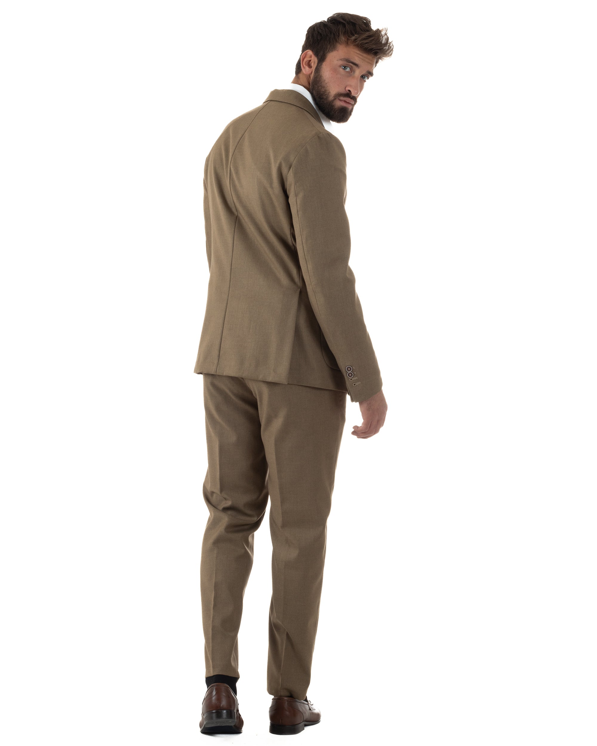 Abito Uomo Monopetto Lana Classico Sartoriale Camel AE1197A