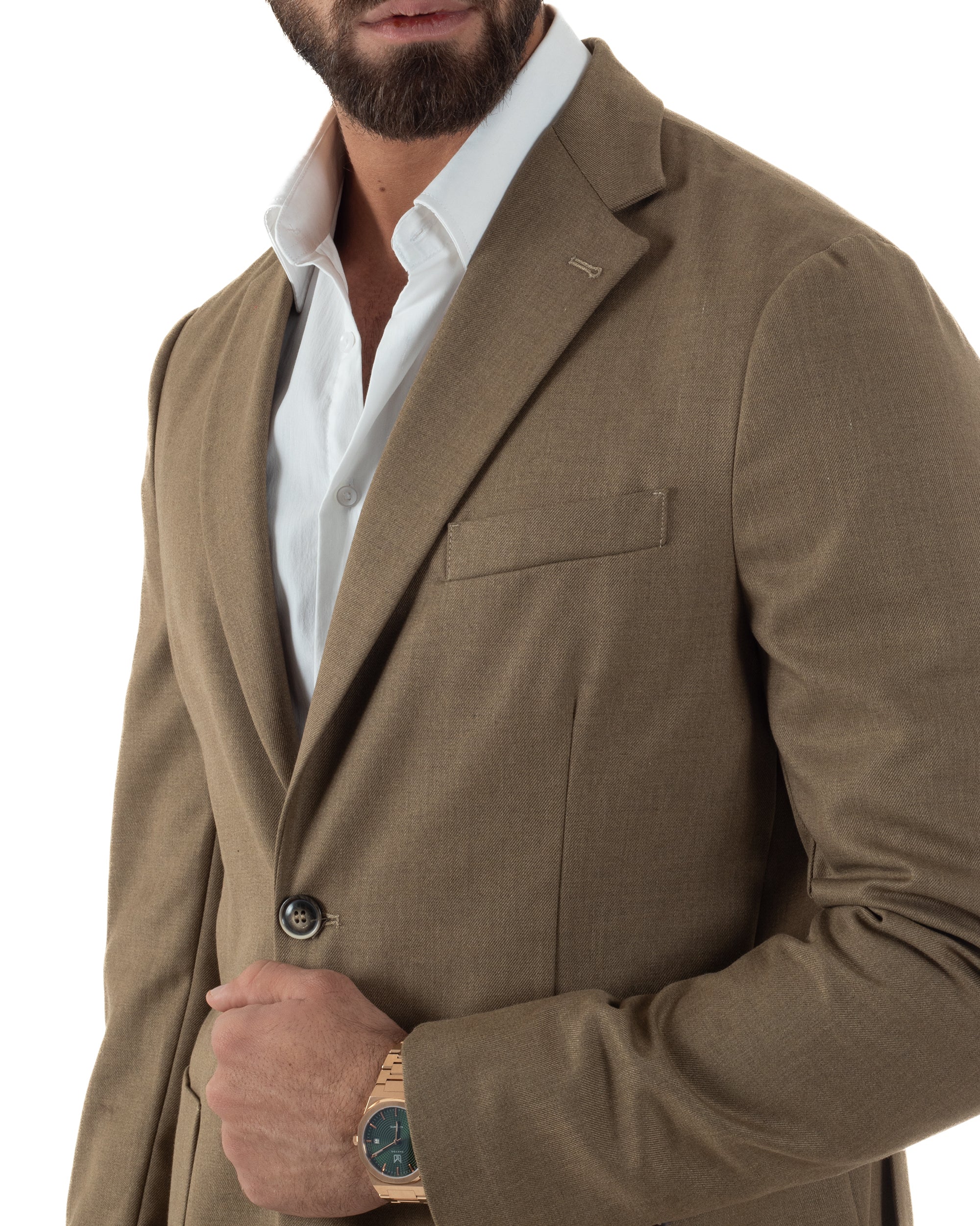 Abito Uomo Monopetto Lana Classico Sartoriale Camel AE1197A