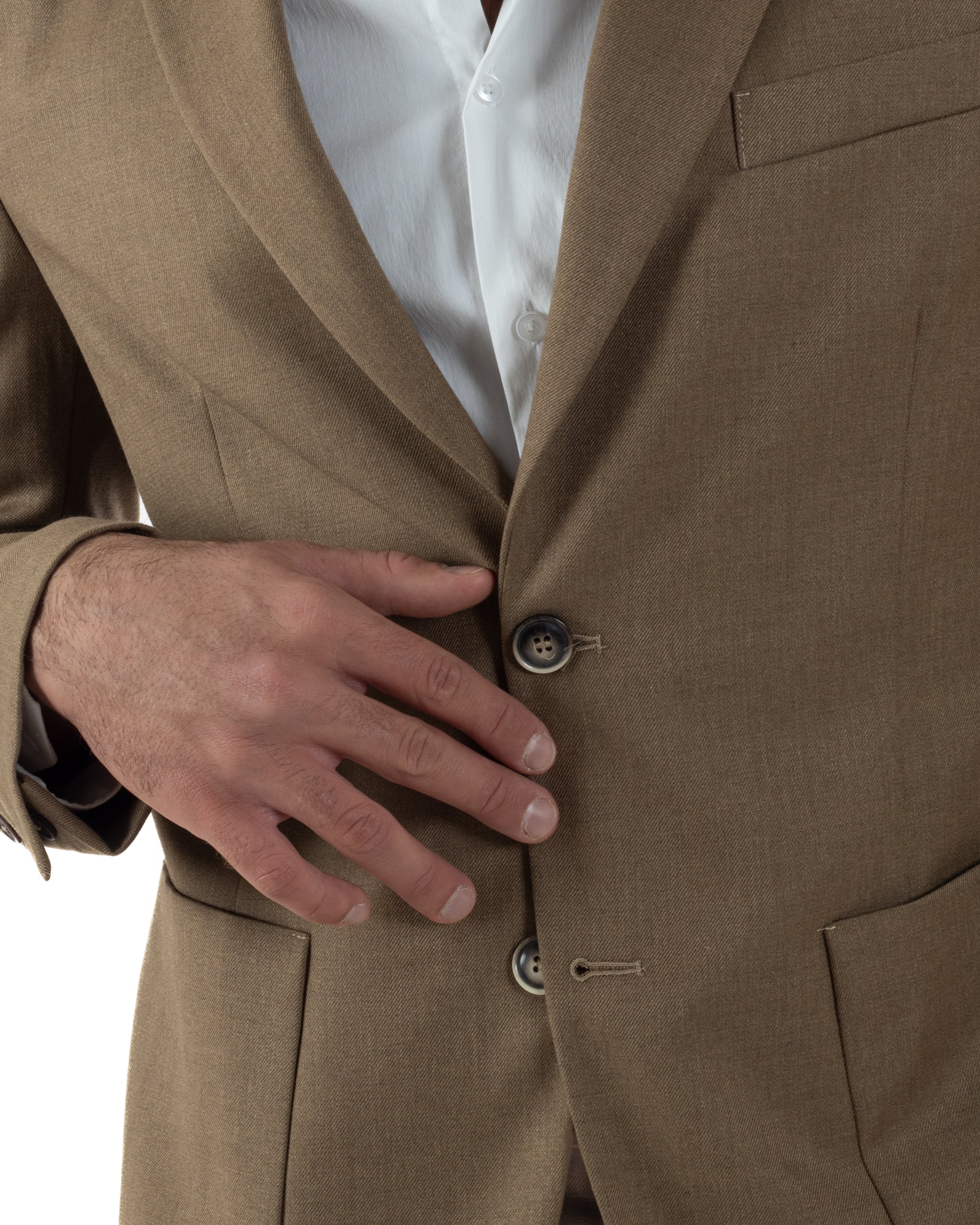 Abito Uomo Monopetto Lana Classico Sartoriale Camel AE1197A