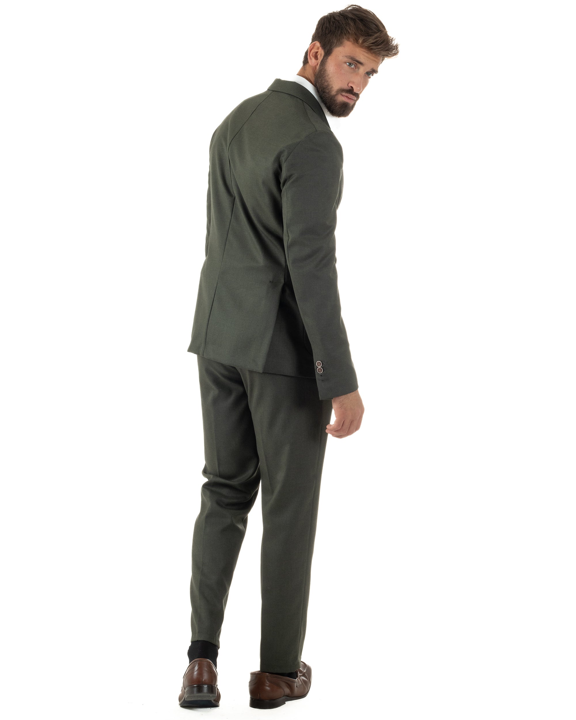 Abito Uomo Monopetto Lana Classico Sartoriale Verde AE1198A