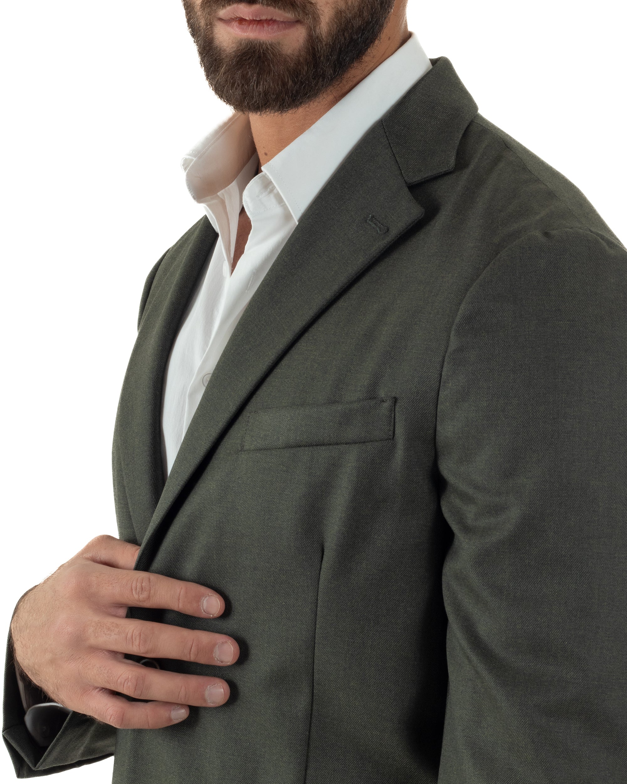 Abito Uomo Monopetto Lana Classico Sartoriale Verde AE1198A