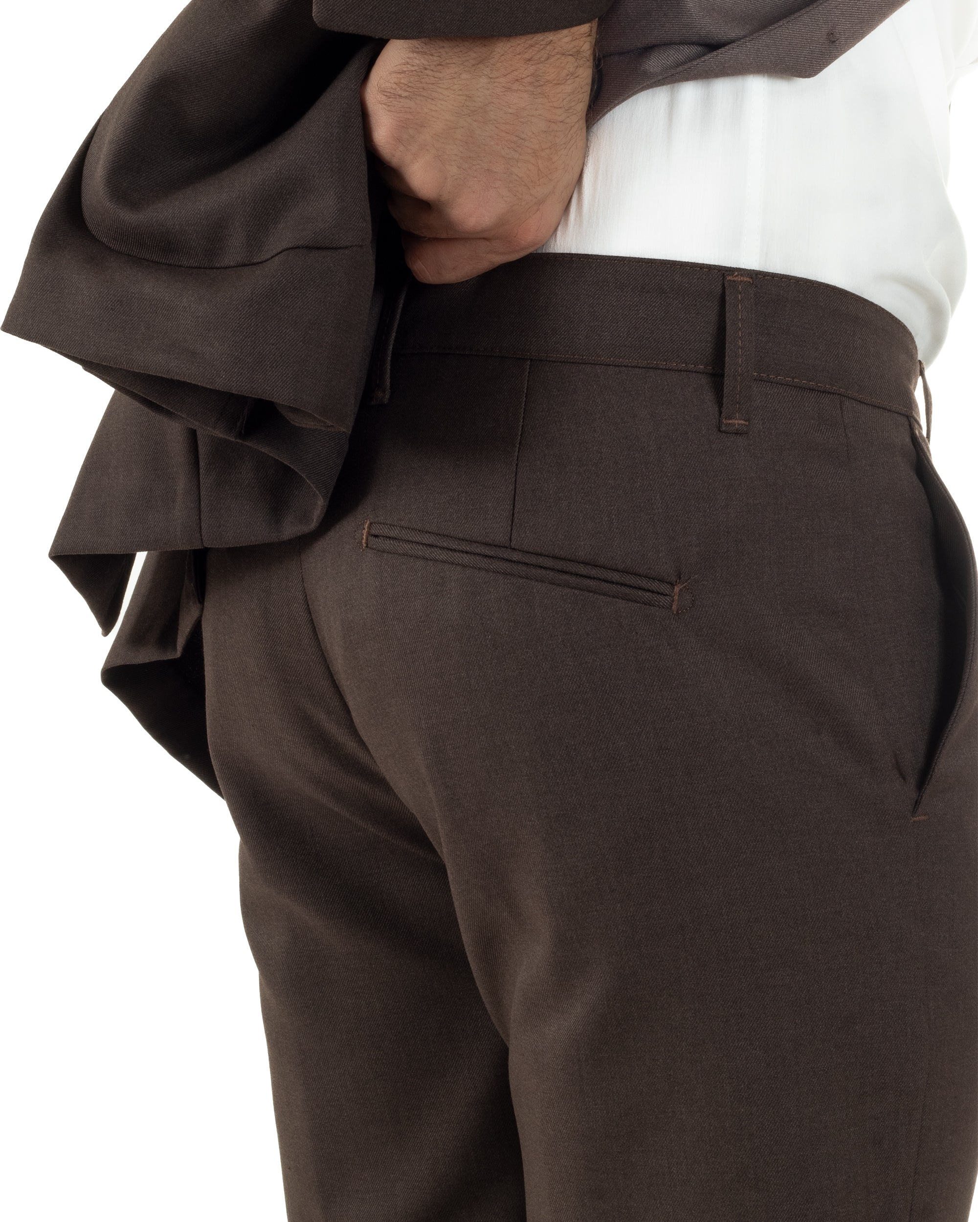 Abito Uomo Monopetto Lana Classico Sartoriale Marrone AE1199A