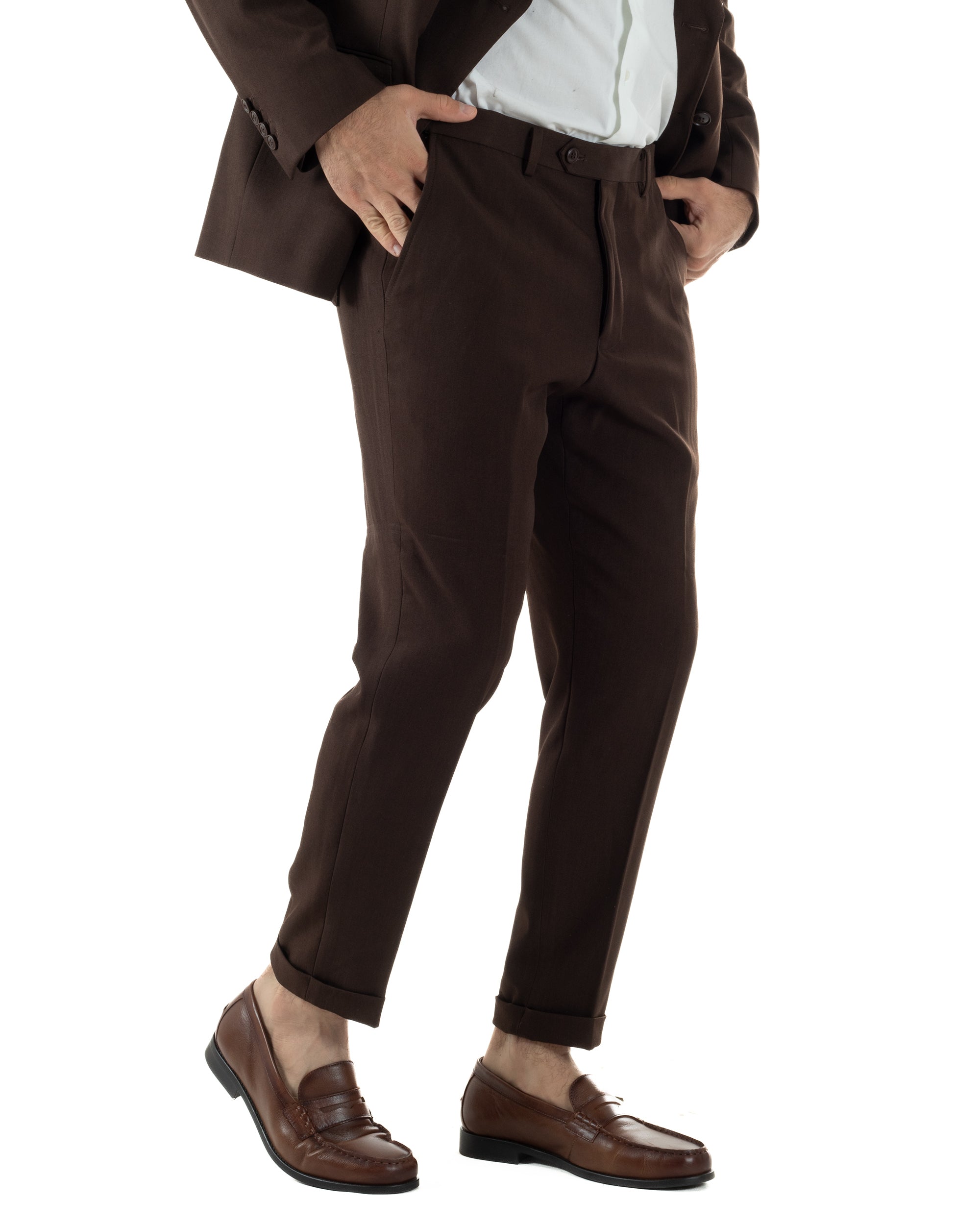 Abito Uomo Doppiopetto Viscosa Classico Sartoriale Marrone AE1201A