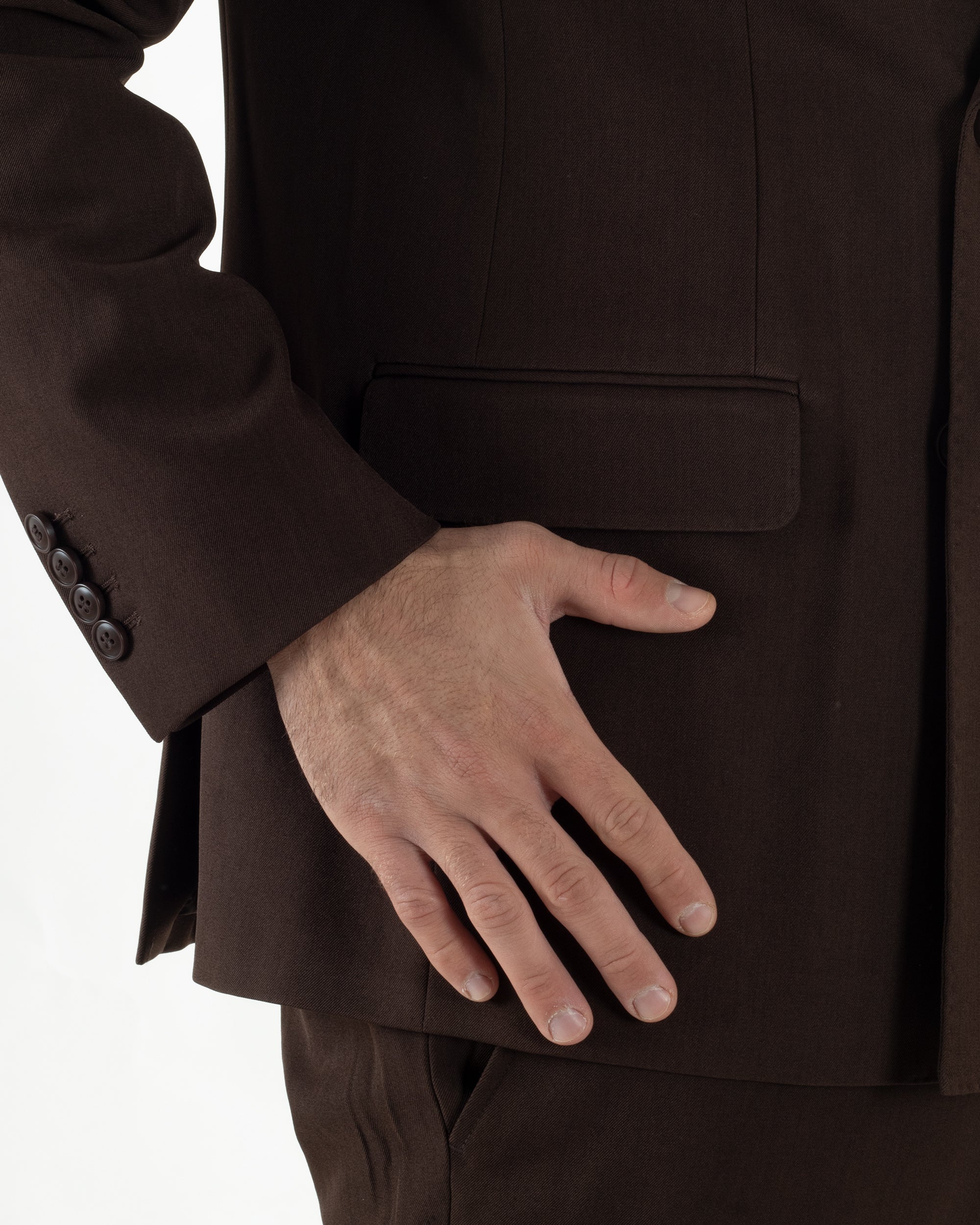 Abito Uomo Doppiopetto Tinta Unita Viscosa Classico Sartoriale Marrone AE1201A