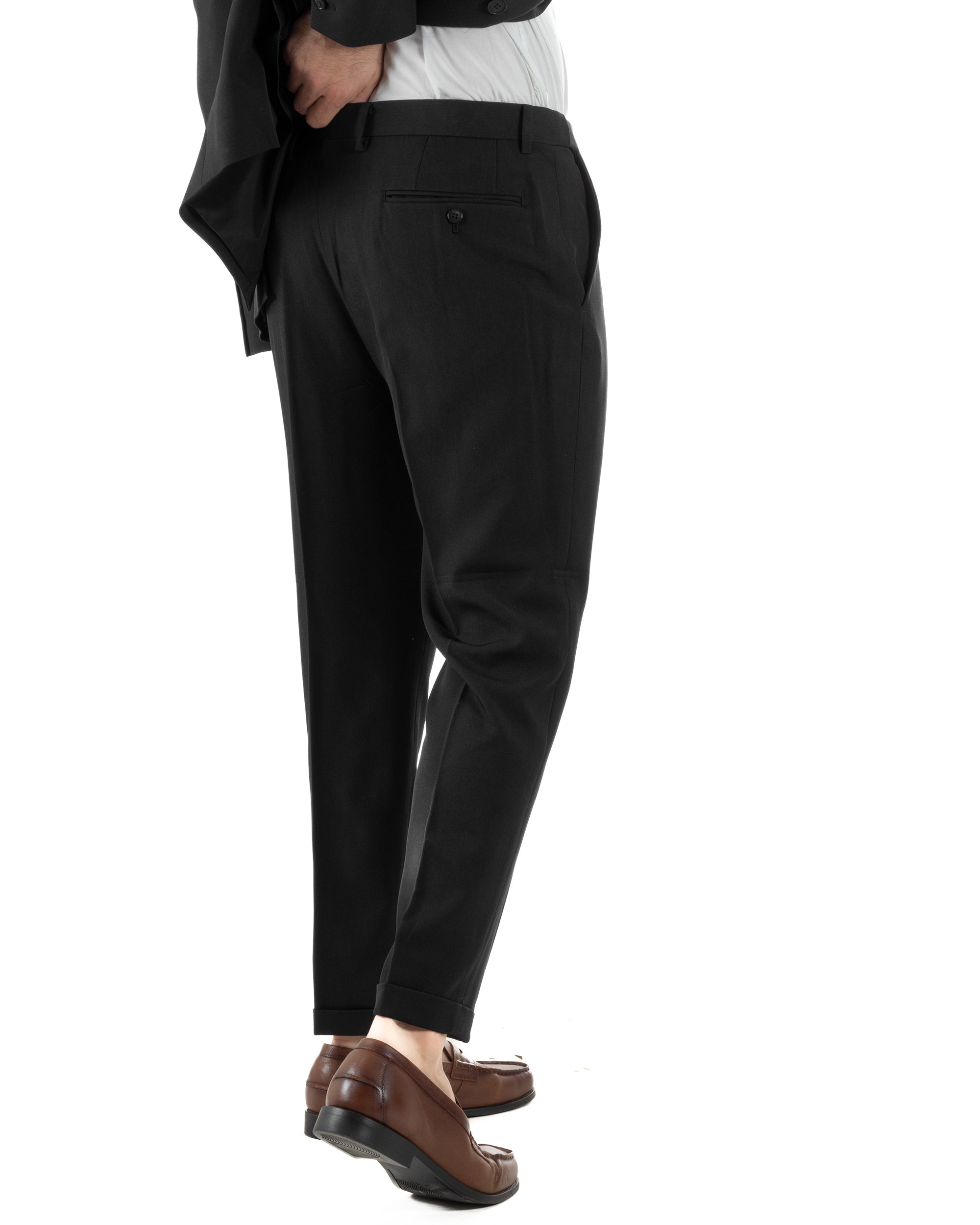 Abito Uomo Doppiopetto Tinta Unita Viscosa Classico Sartoriale Nero AE1203A