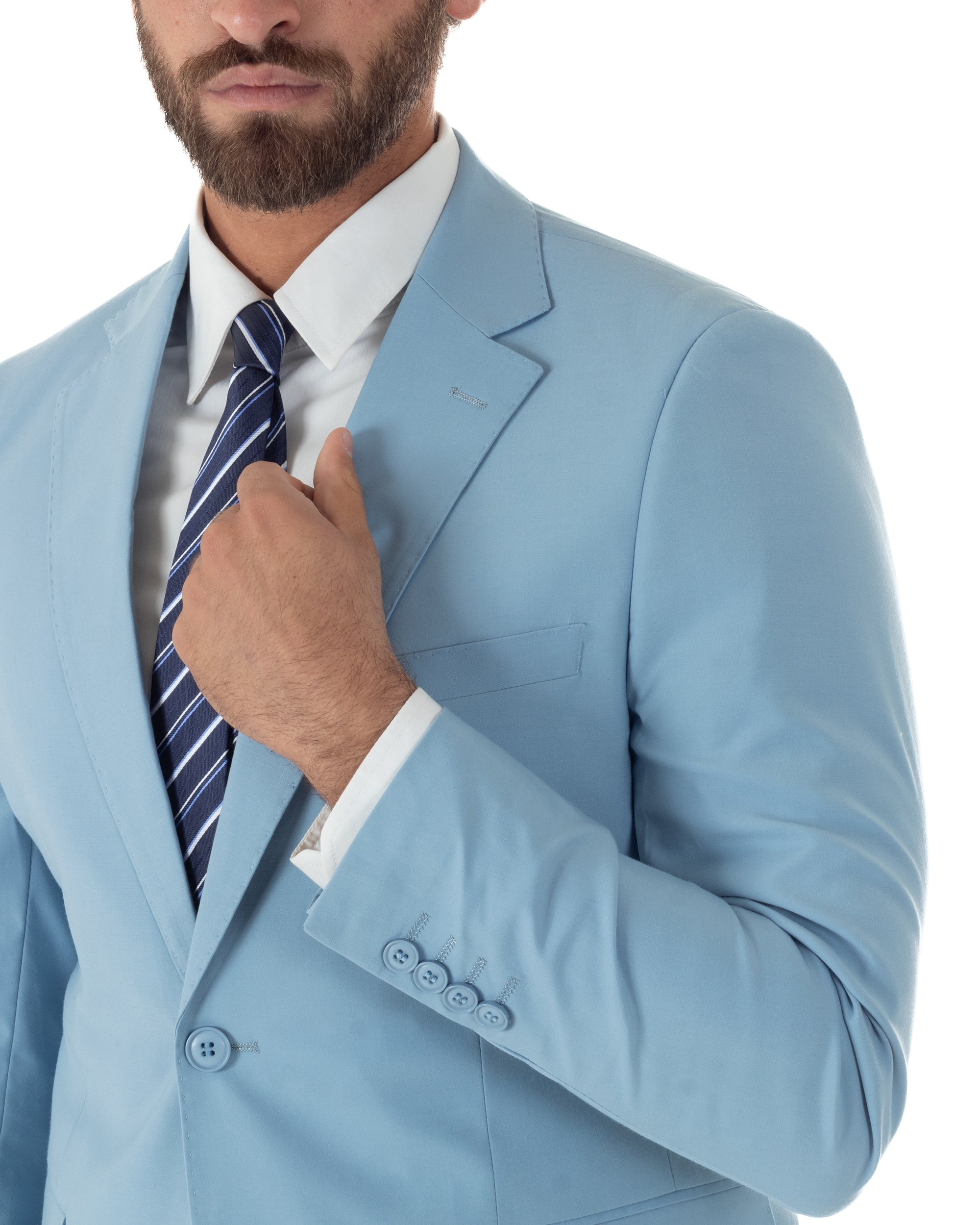 Abito uomo monopetto vestito viscosa completo giacca pantaloni polvere GIOSAL-AE1232A