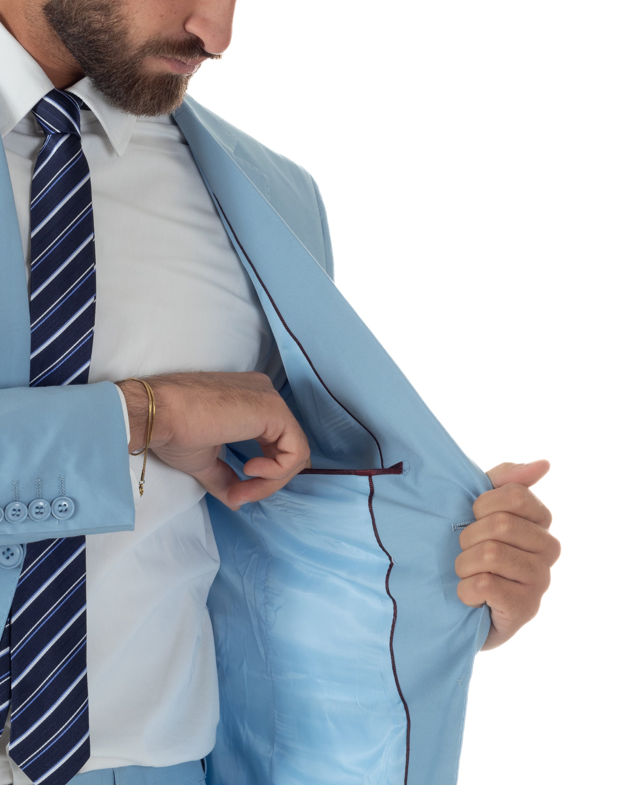 Abito uomo monopetto vestito viscosa completo giacca pantaloni polvere GIOSAL-AE1232A
