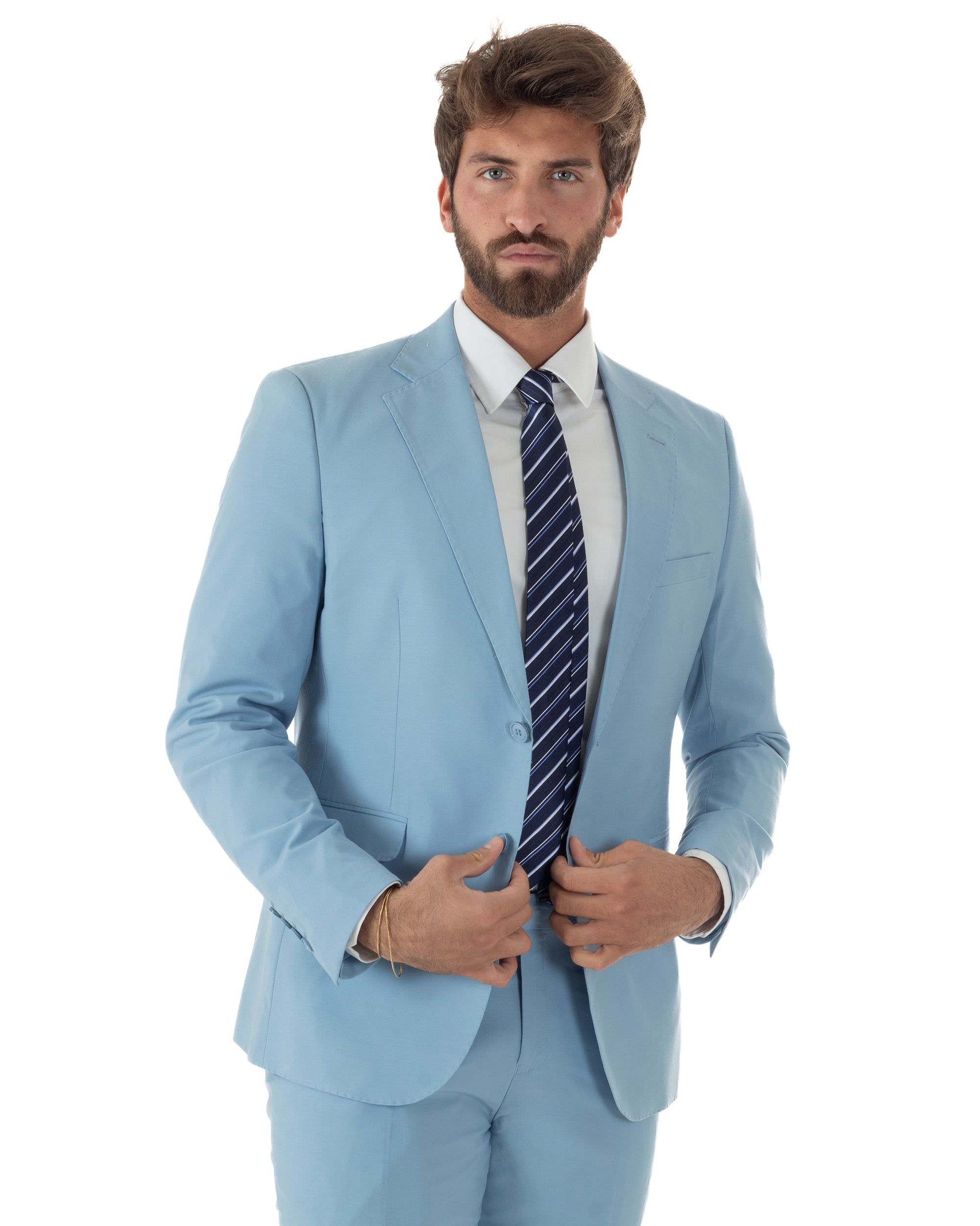 Abito uomo monopetto vestito viscosa completo giacca pantaloni polvere GIOSAL-AE1232A