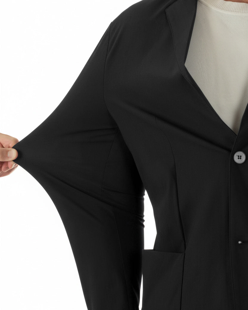 Abito uomo monopetto no stiro completo impermeabile giacca pantaloni nero GIOSAL-AE1238A