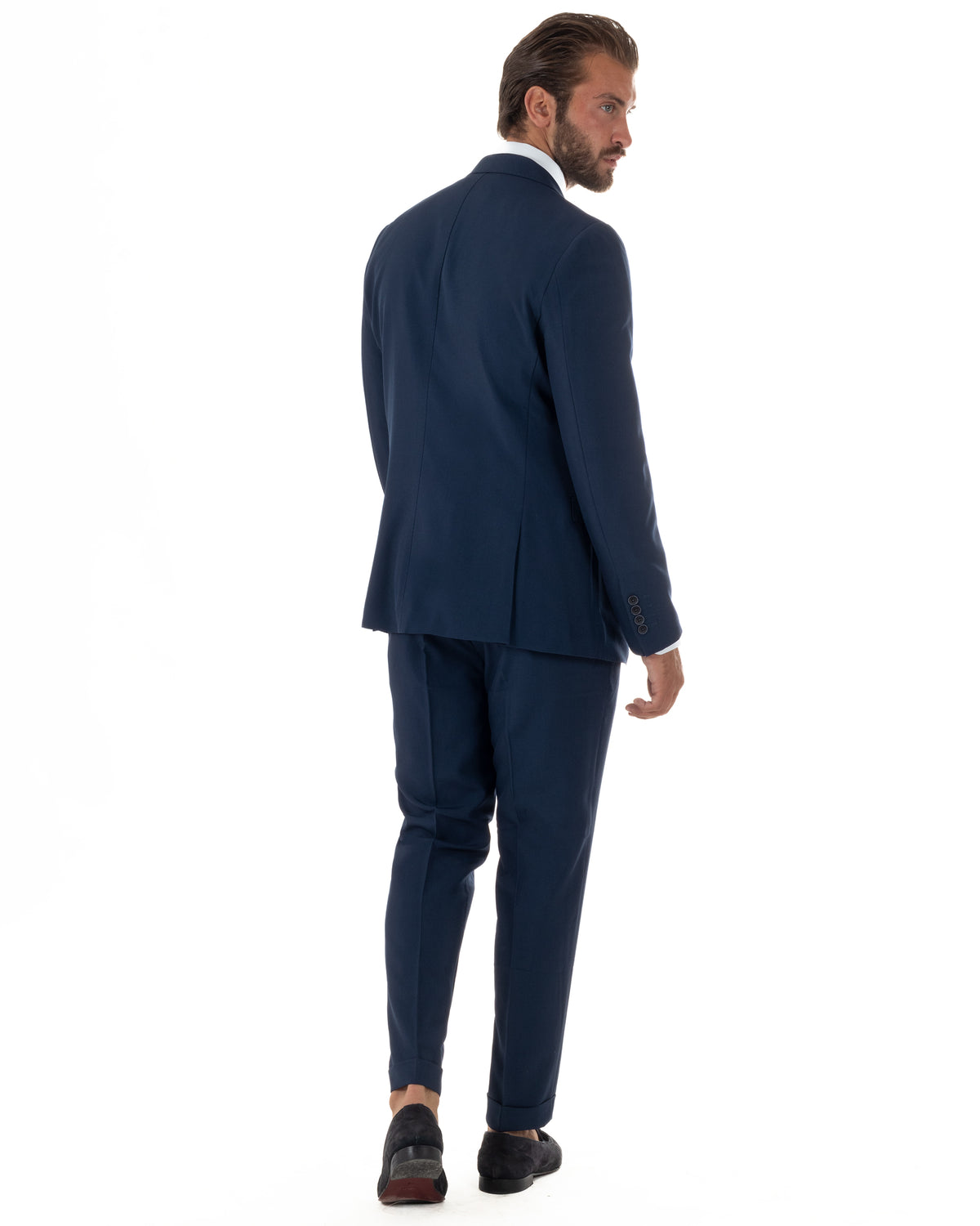 Abito uomo monopetto vestito 3 pezzi completo panciotto blu navy GIOSAL-AE1283A