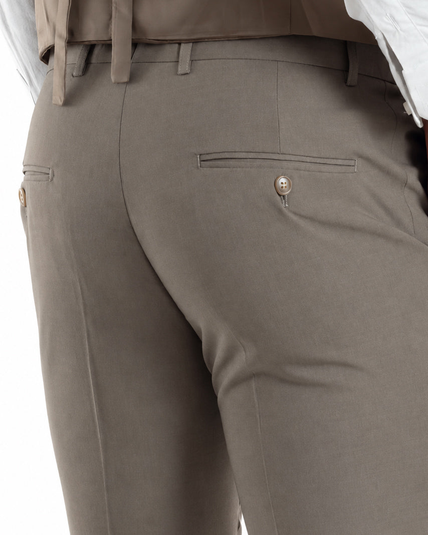 Abito uomo monopetto vestito 3 pezzi completo panciotto fango GIOSAL-AE1302A