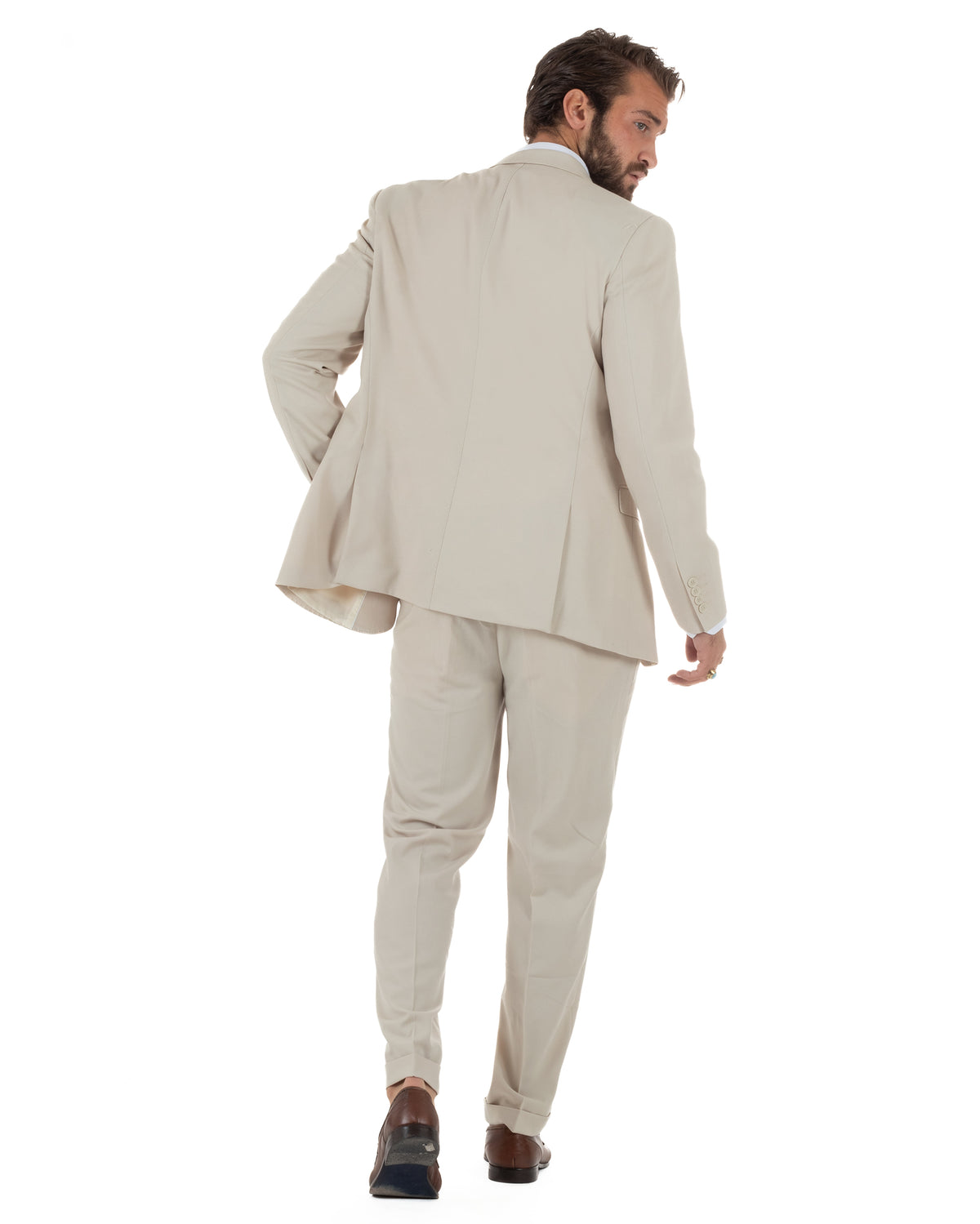 Abito uomo monopetto vestito 3 pezzi completo panciotto panna GIOSAL-AE1303A