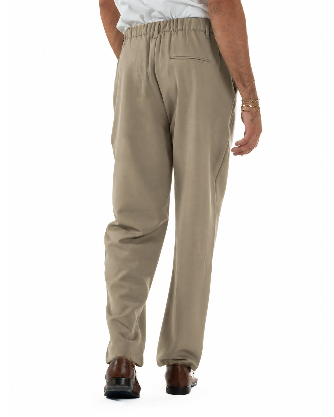 Abito Uomo Doppiopetto Viscosa Pantaloni Baggy Beige AE1305A