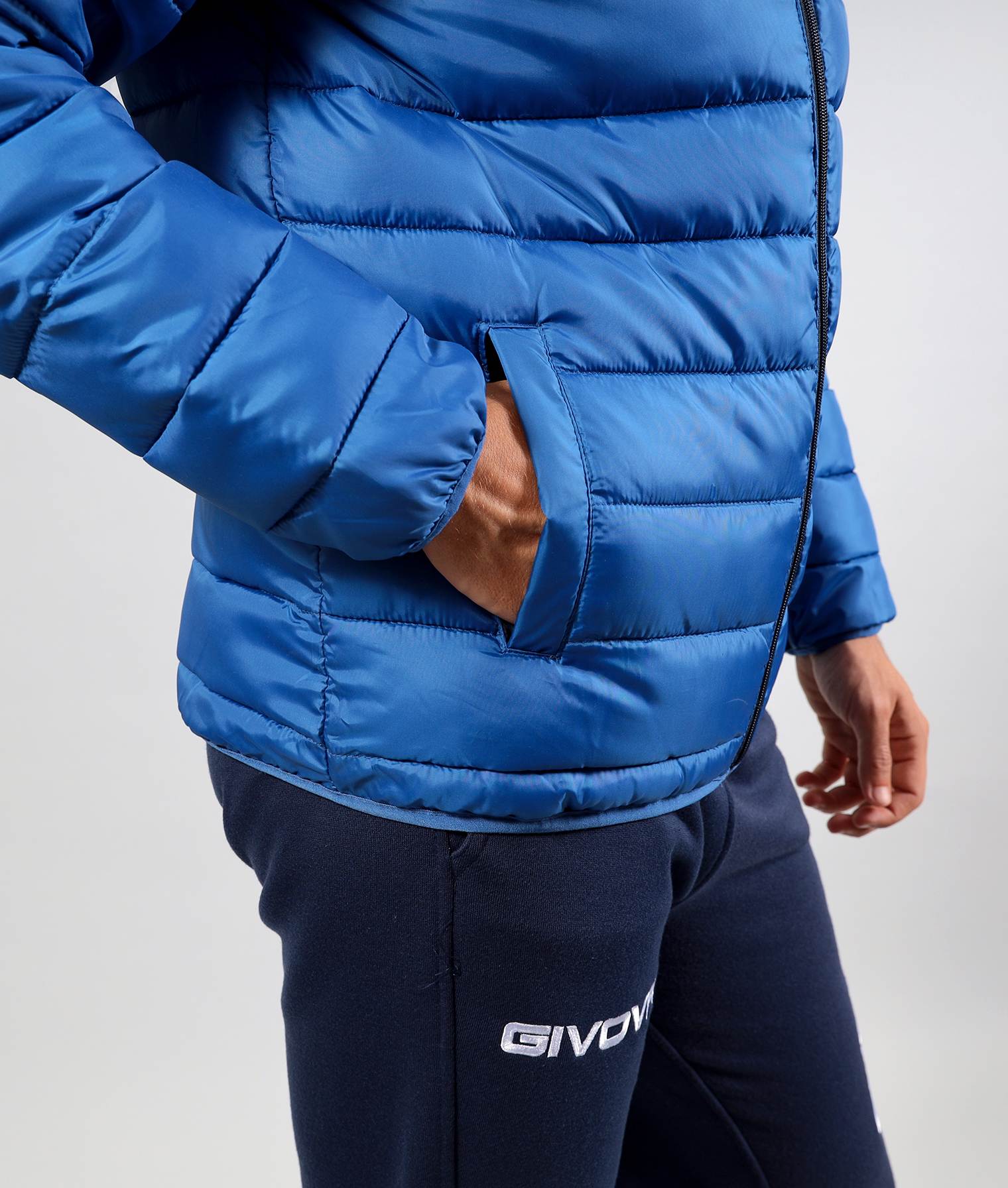 Giubbotto Uomo GIVOVA Sport Olanda Caldo Unisex Running Palestra Casual Bicolore Azzurro Blu GIOSAL