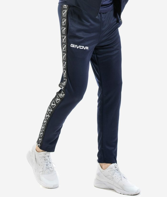 PANTALONE TRICOT BAND GIVOVA BLU Unisex Triacetato Jogger Con Tasche L