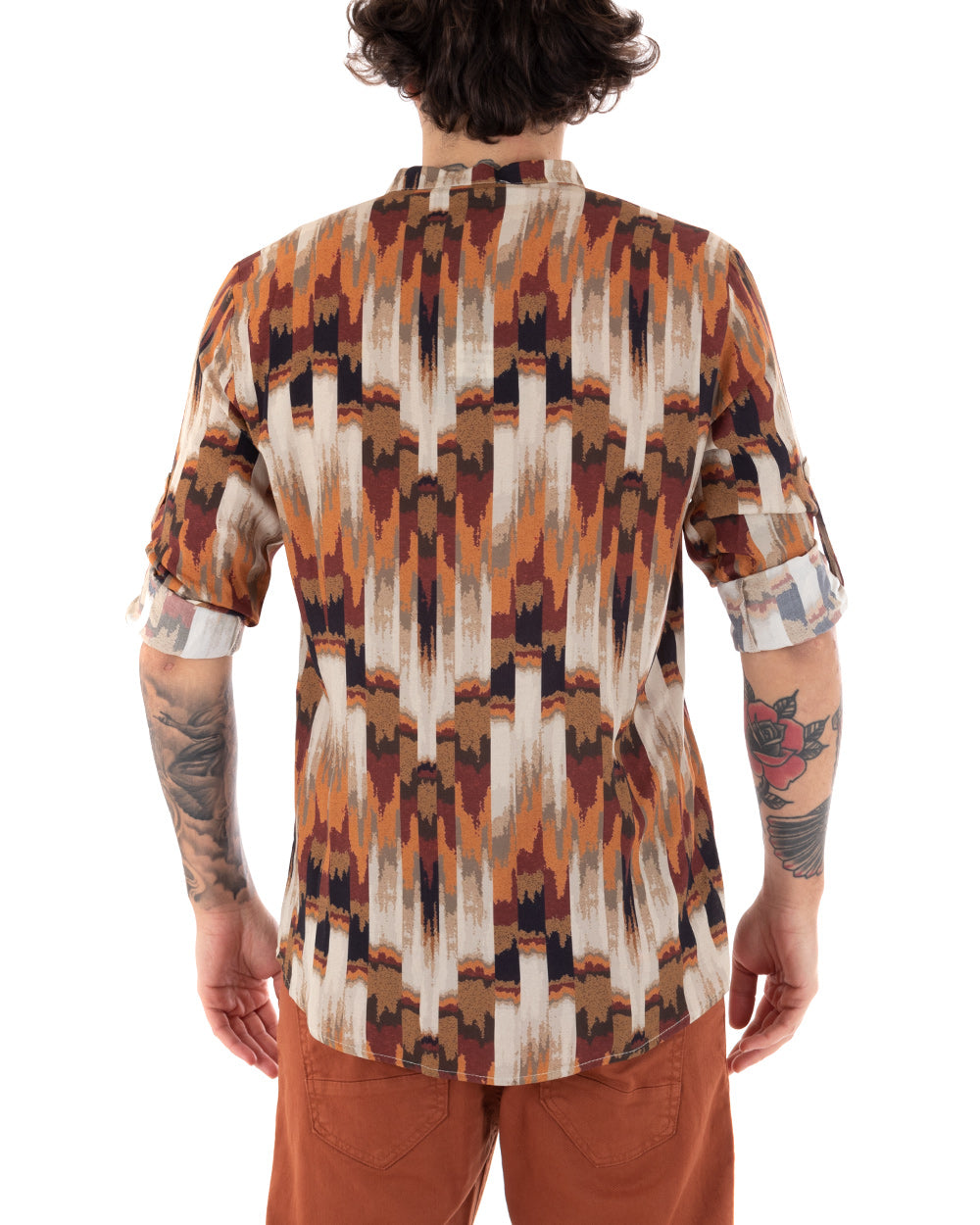 Camicia Uomo Con Colletto Manica Lunga Viscosa Morbida Multicolore GIOSAL-C2306A