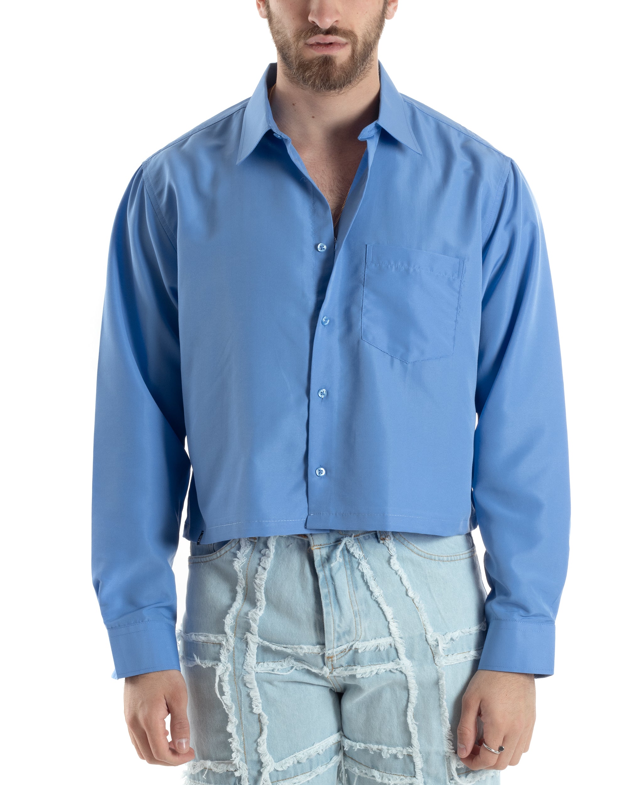 Camicia uomo popeline maniche lunghe Corporate Blue